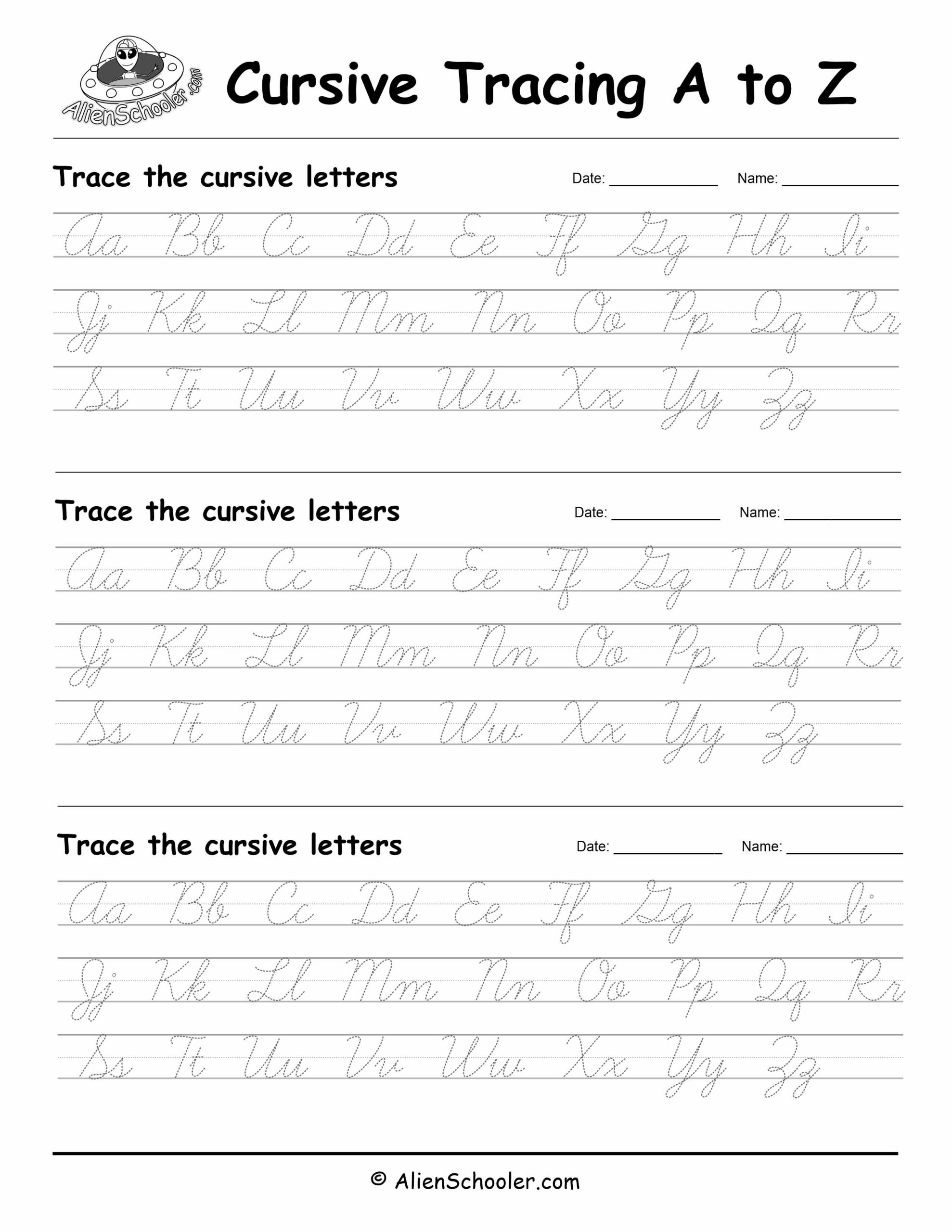 Cursive Alphabet To Trace Free Printable PDF Alien Schooler Cursive Alphabet To Trace Free Printable PDF Alien Schooler