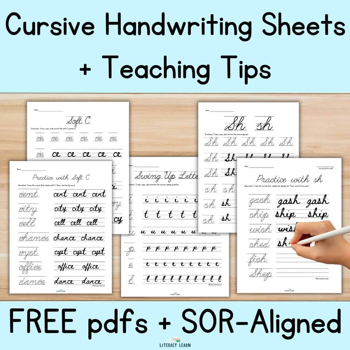 Cursive Handwriting Practice Sheets Free Pdfs SOR Aligned Literacy Learn