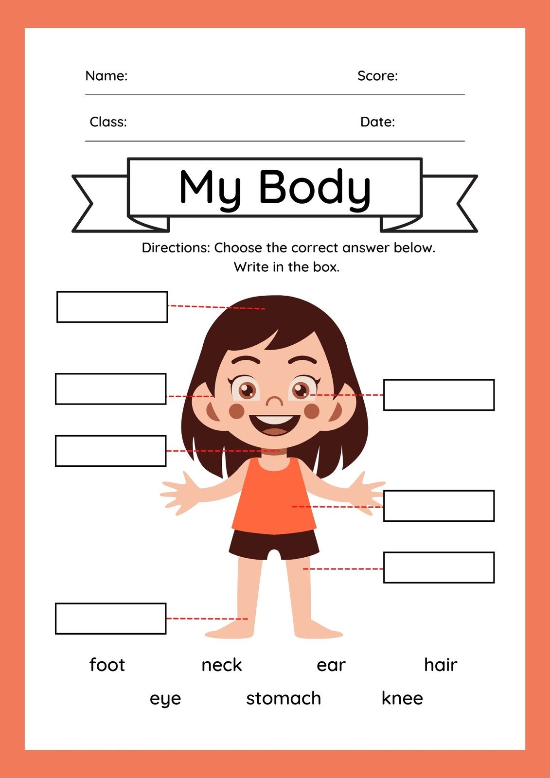 Customize 81 Body Parts Worksheets Templates Online Canva