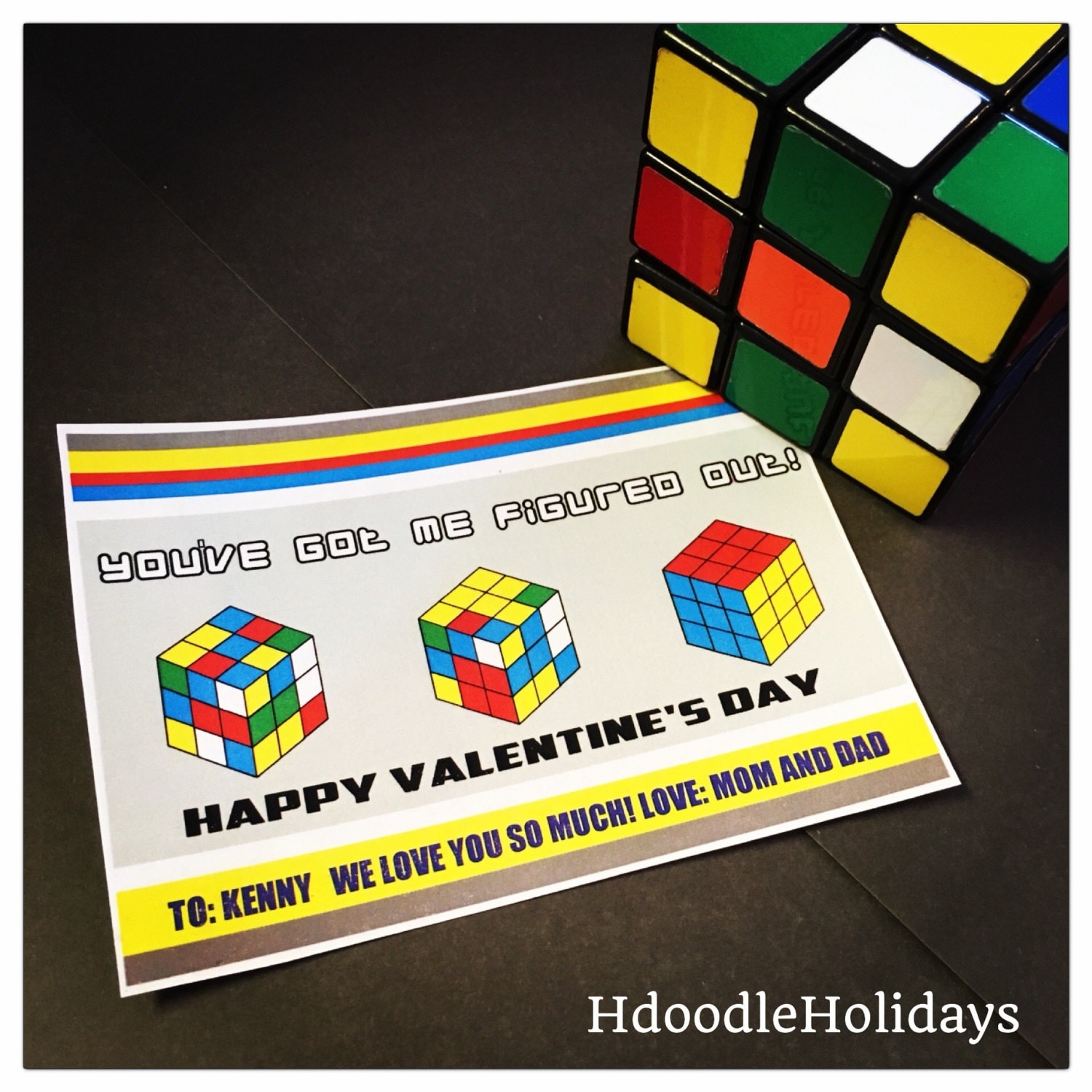 DIGITAL DIY Editable Rubiks Cube Puzzle Valentine Card Tag Editable Instant Download Party Retro Nerd Geek Math Etsy