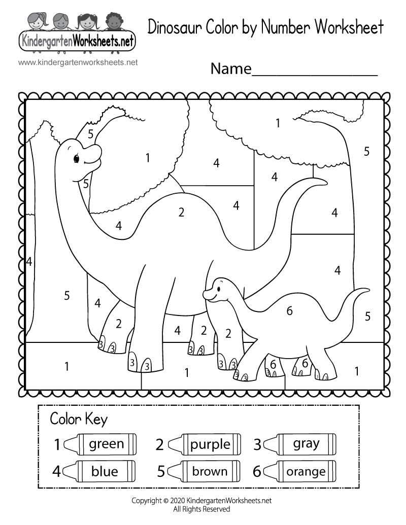 Dinosaur Color By Number Worksheet Free Printable Digital PDF 10 Little Dinosaurs Worksheet Count Circle Super Simple
