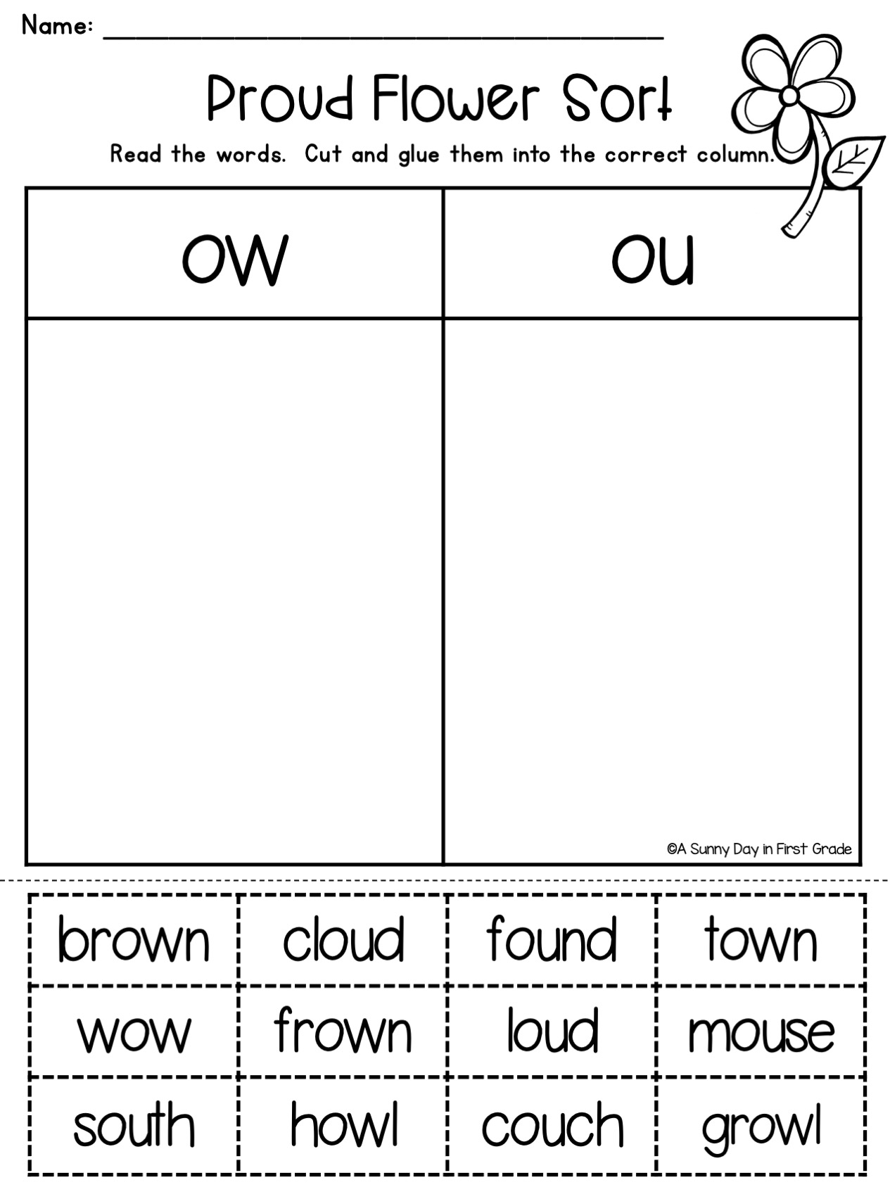 Diphthongs OU OW Printables Centers Games Made By Teachers