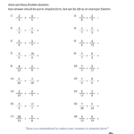 Dividing Fractions Worksheet