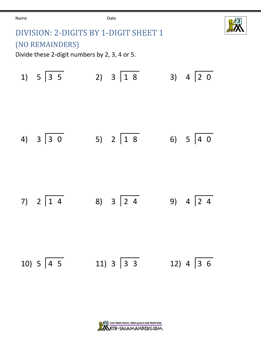 Division Worksheets 3rd Grade Division Worksheets 3rd Grade