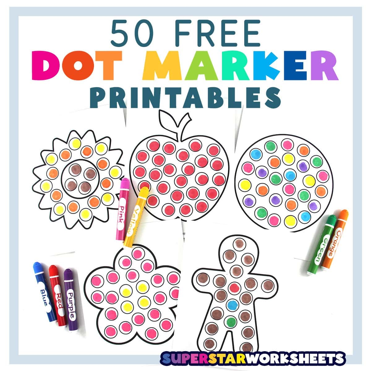 Dot Marker Printables Superstar Worksheets Winter Dot Art Free Printable Packet Your Therapy Source