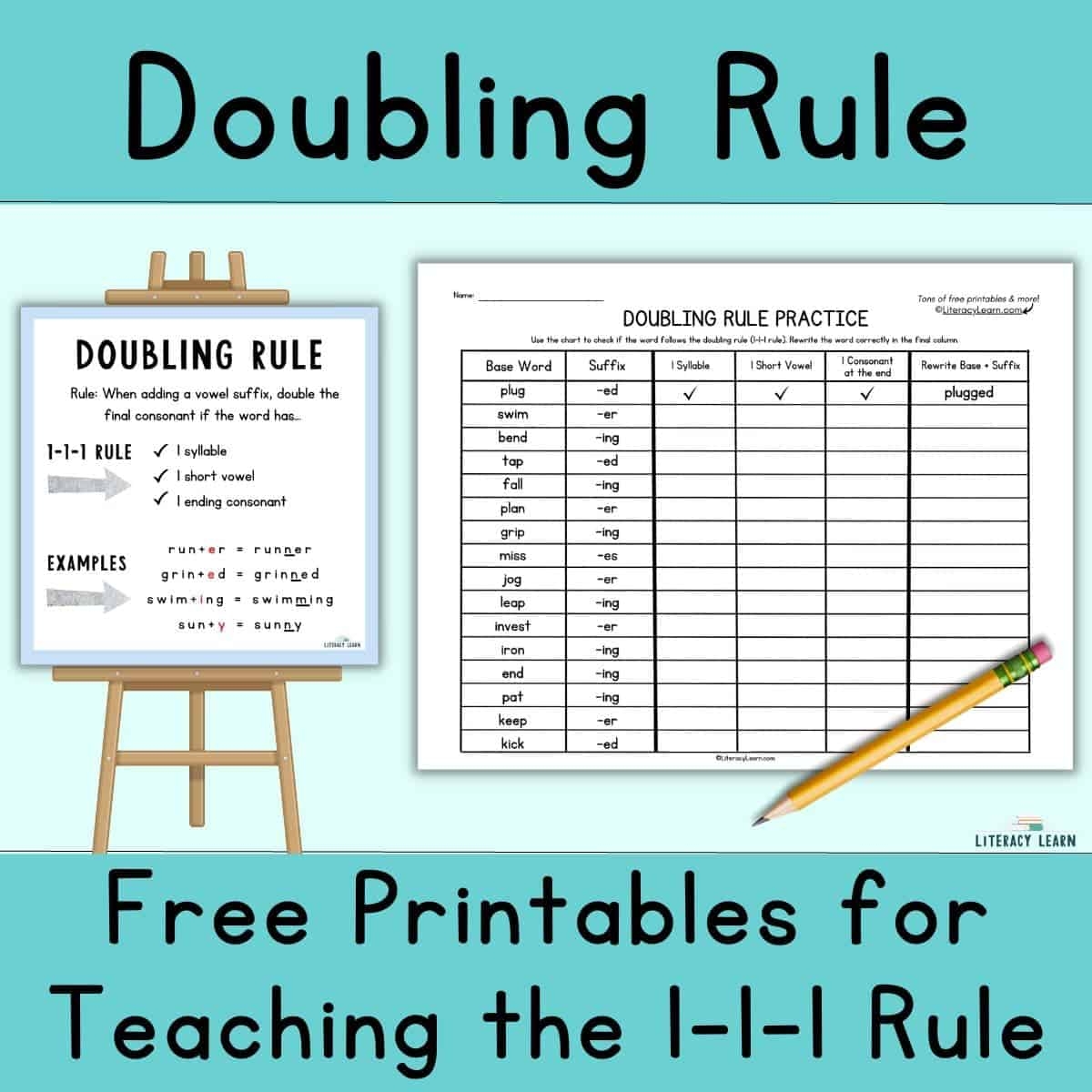 Doubling Rule Free Printables For Teaching Spelling Literacy Learn