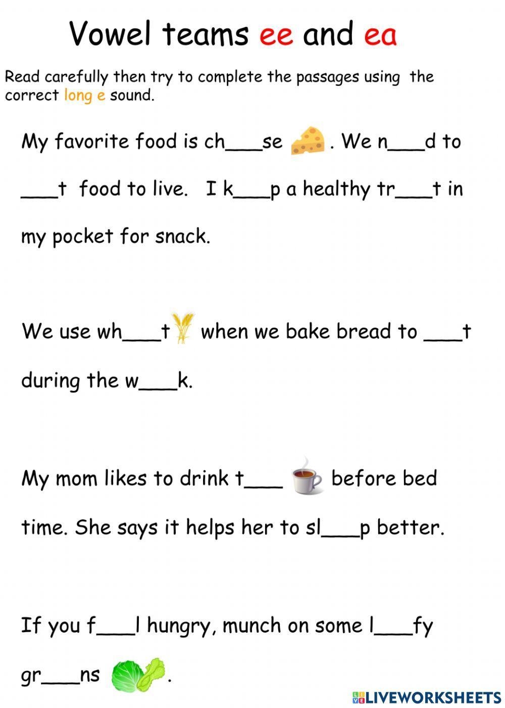 Ea Ee Exercise Worksheets Library Ea Ee Exercise Worksheets Library