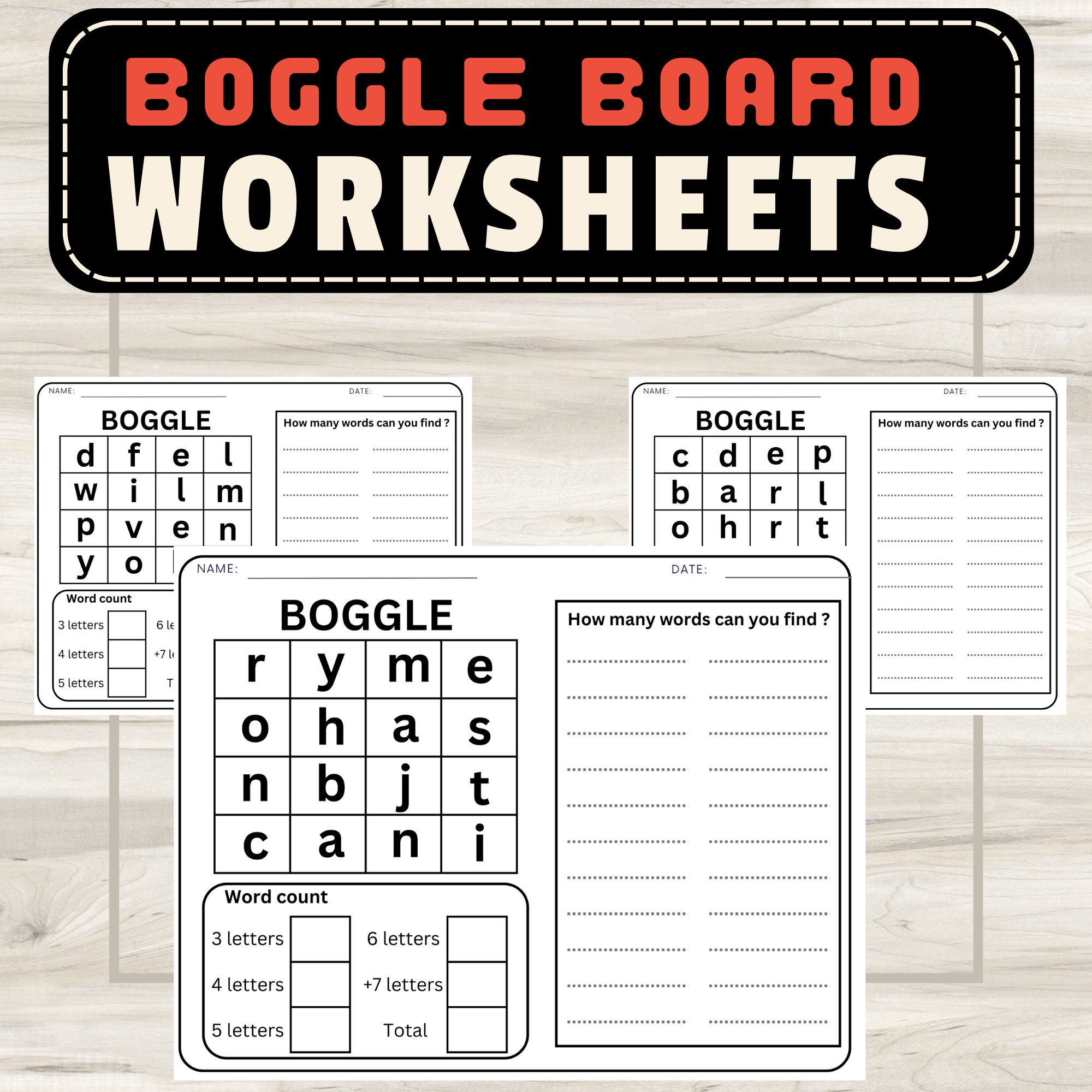 Editable Boggle Board Worksheets For Making Words Spark Creativity And Vocabulary Skills Made By Teachers