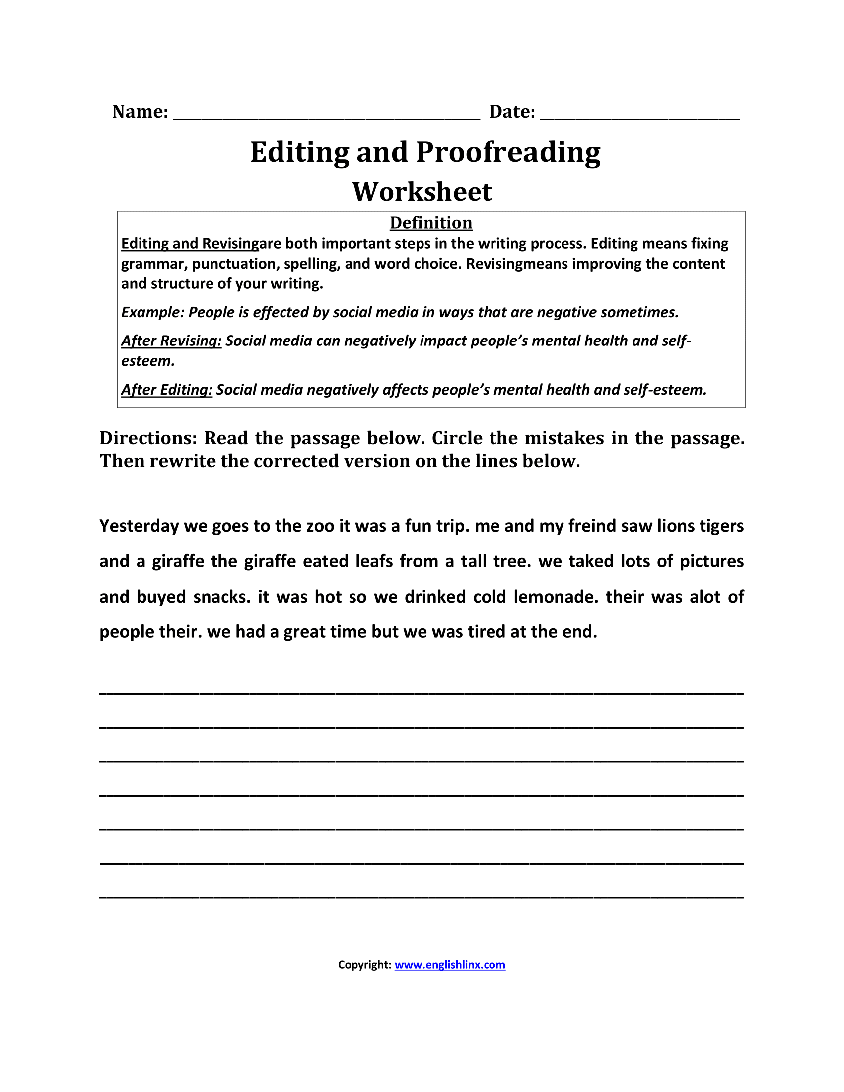 Correcting Mistakes Worksheet Worksheets Library