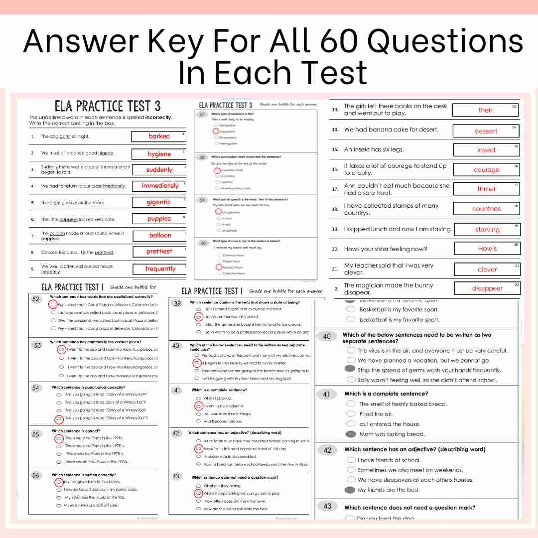ELA Practice Test 3rd Grade 4th Grade 5th Grade Test 2