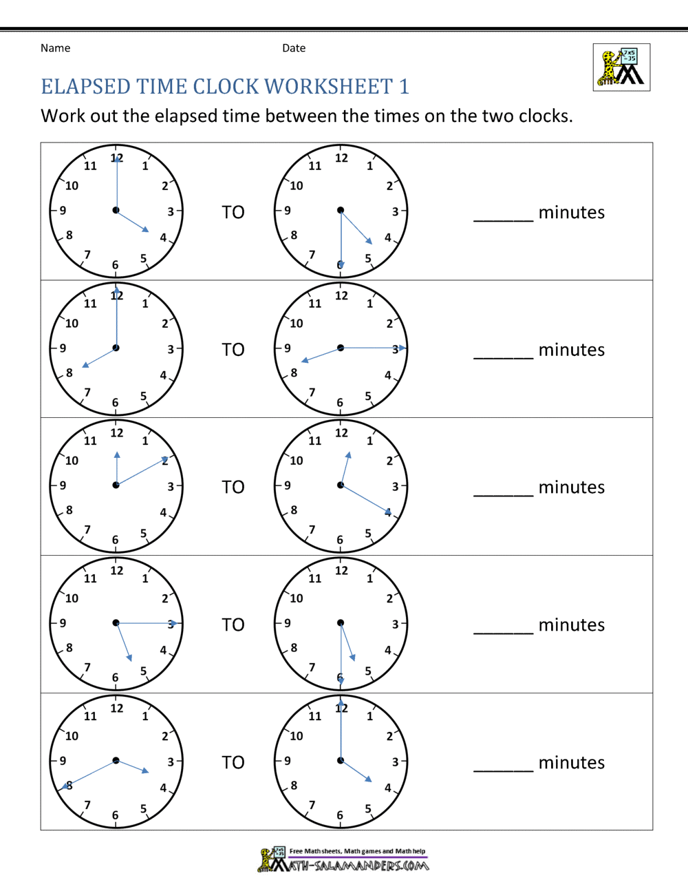 Elapsed Time Worksheets Elapsed Time Worksheets