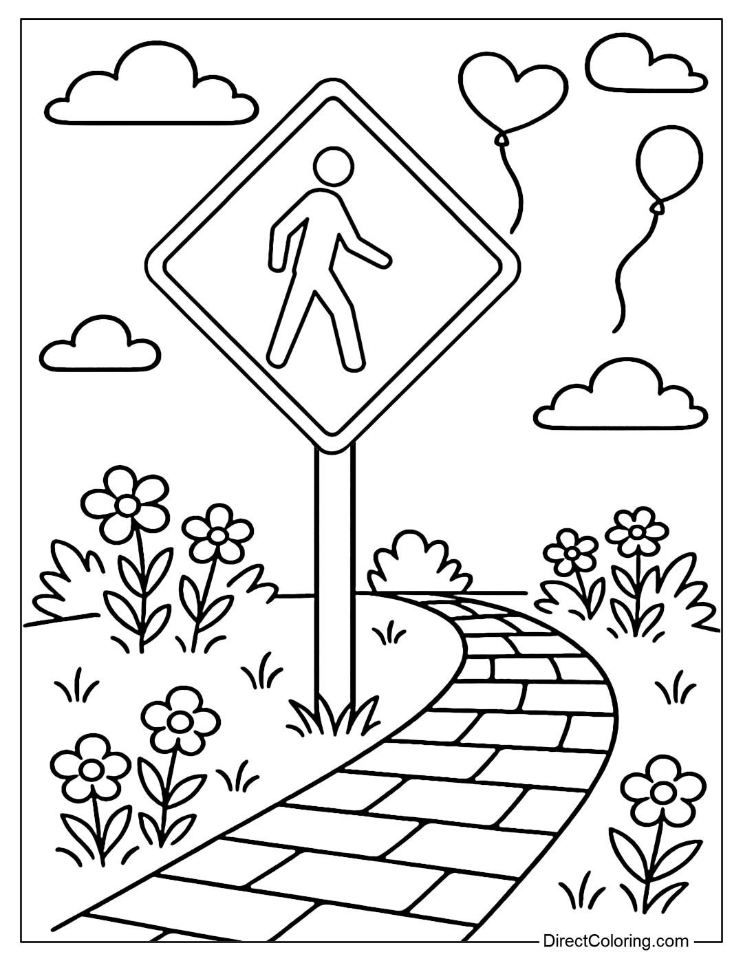 Enchanted Traffic Signs Coloring Pages Free PDF To Download And Print