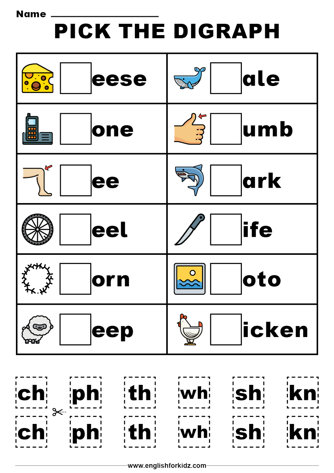 10 Printable Digraphs Roll And Read Worksheets Kindergarten 2nd Grade ELA Worksheets Etsy