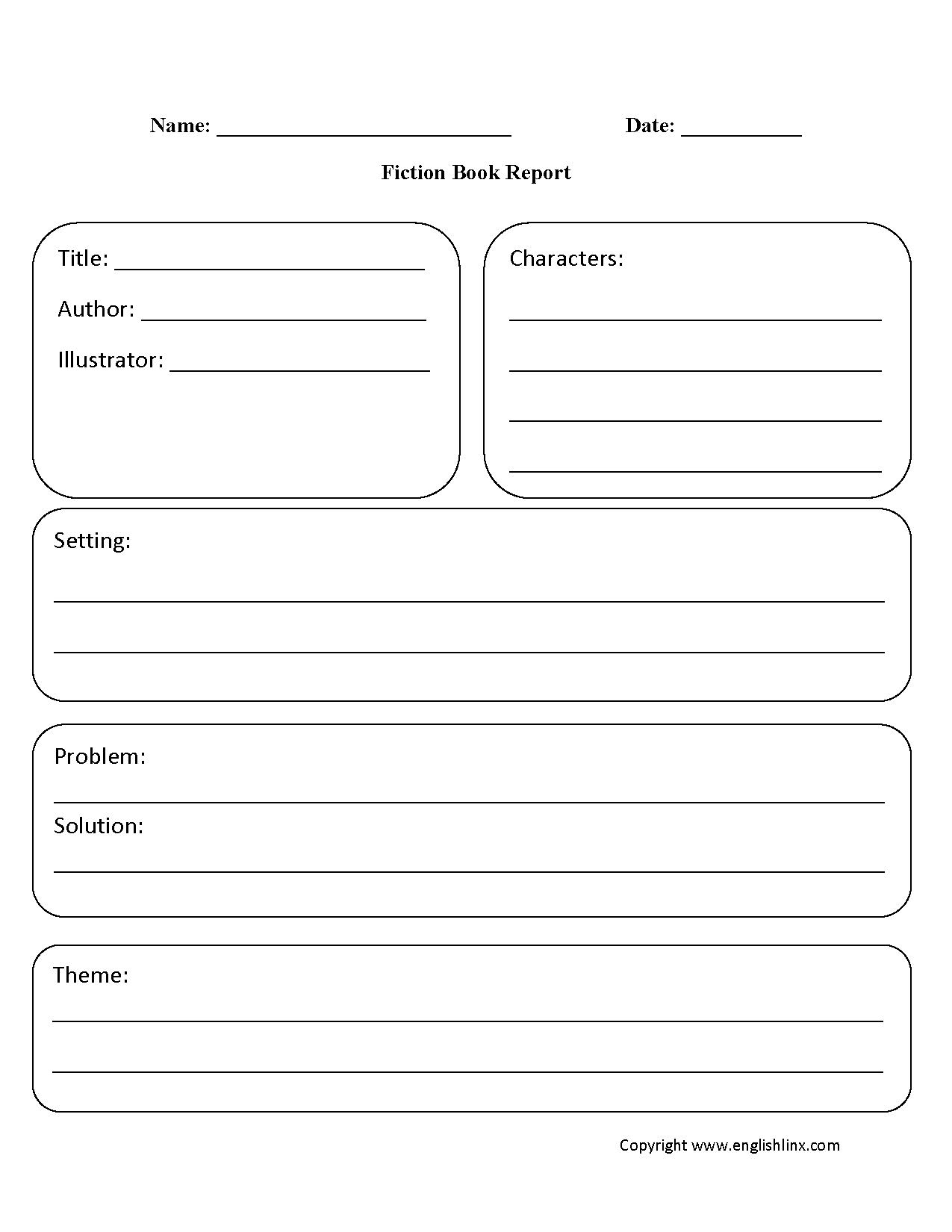 Englishlinx Book Report Worksheets