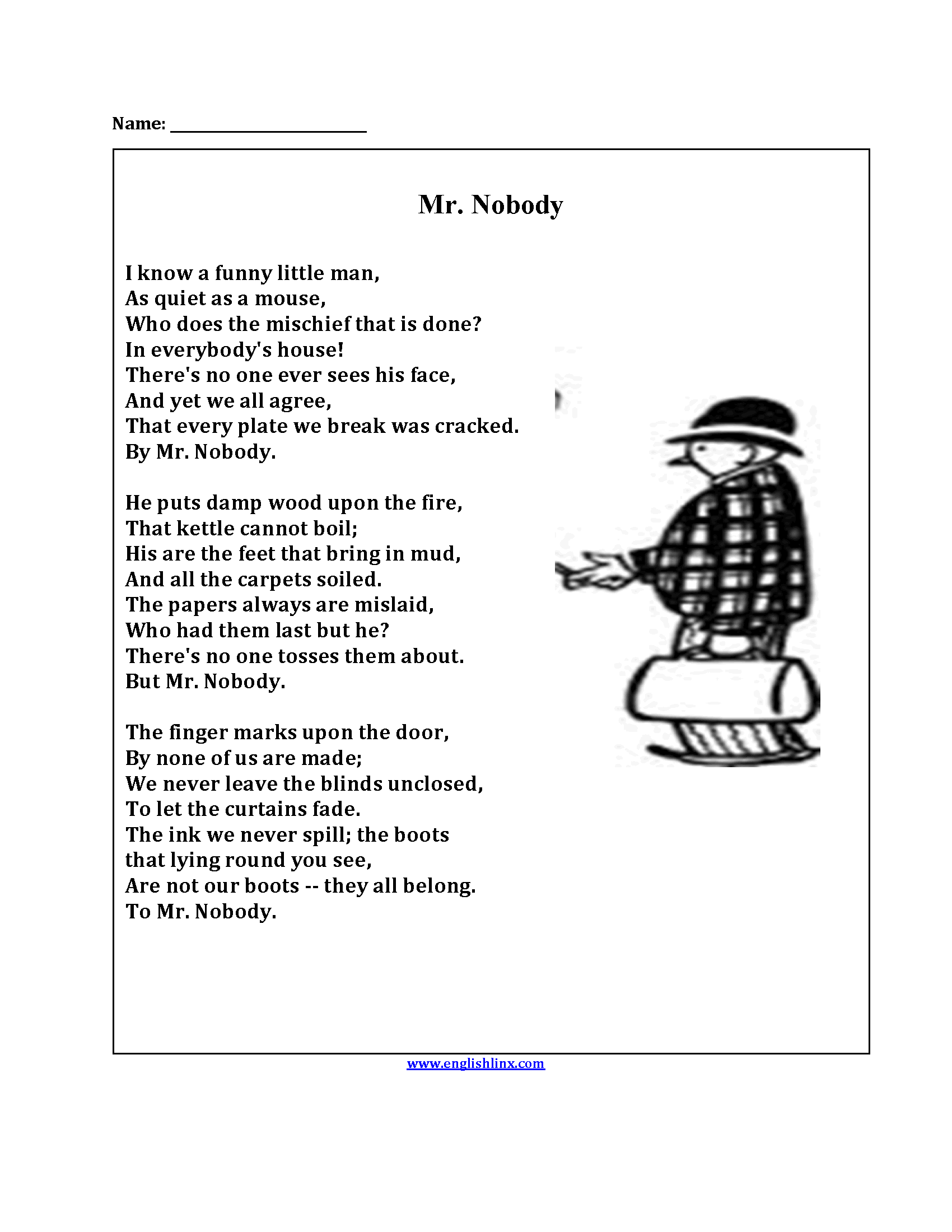 Englishlinx Poetry Worksheets