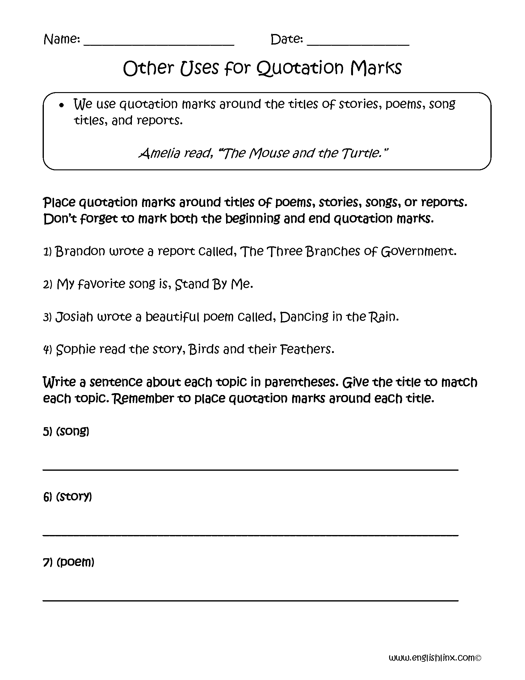 Punctuation Worksheets Free Printable Practice For Grades K 12