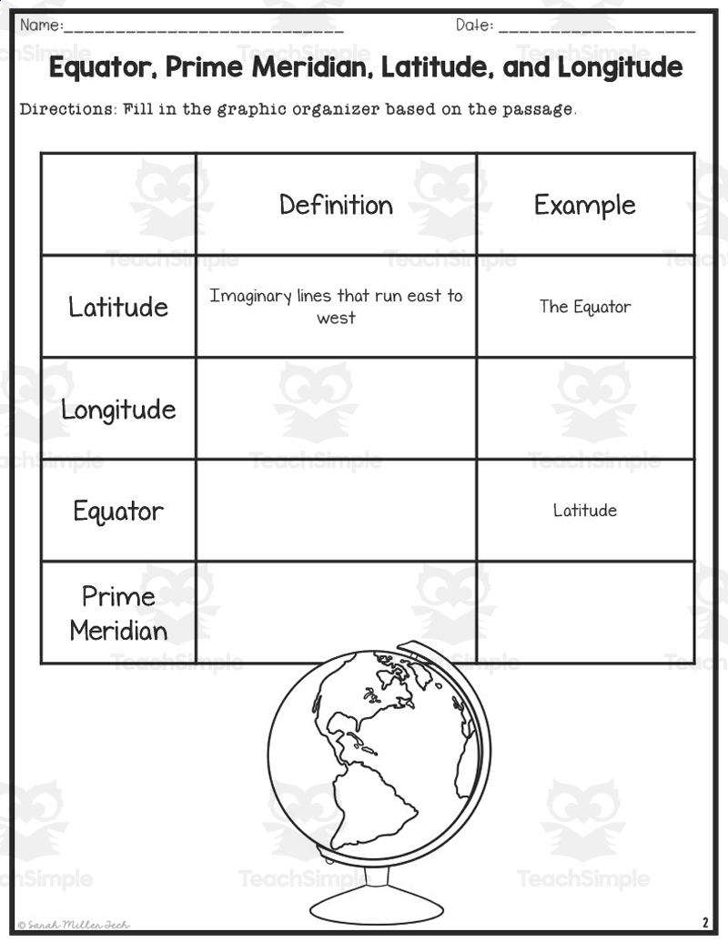Equator And Prime Meridian Reading Packet By Teach Simple