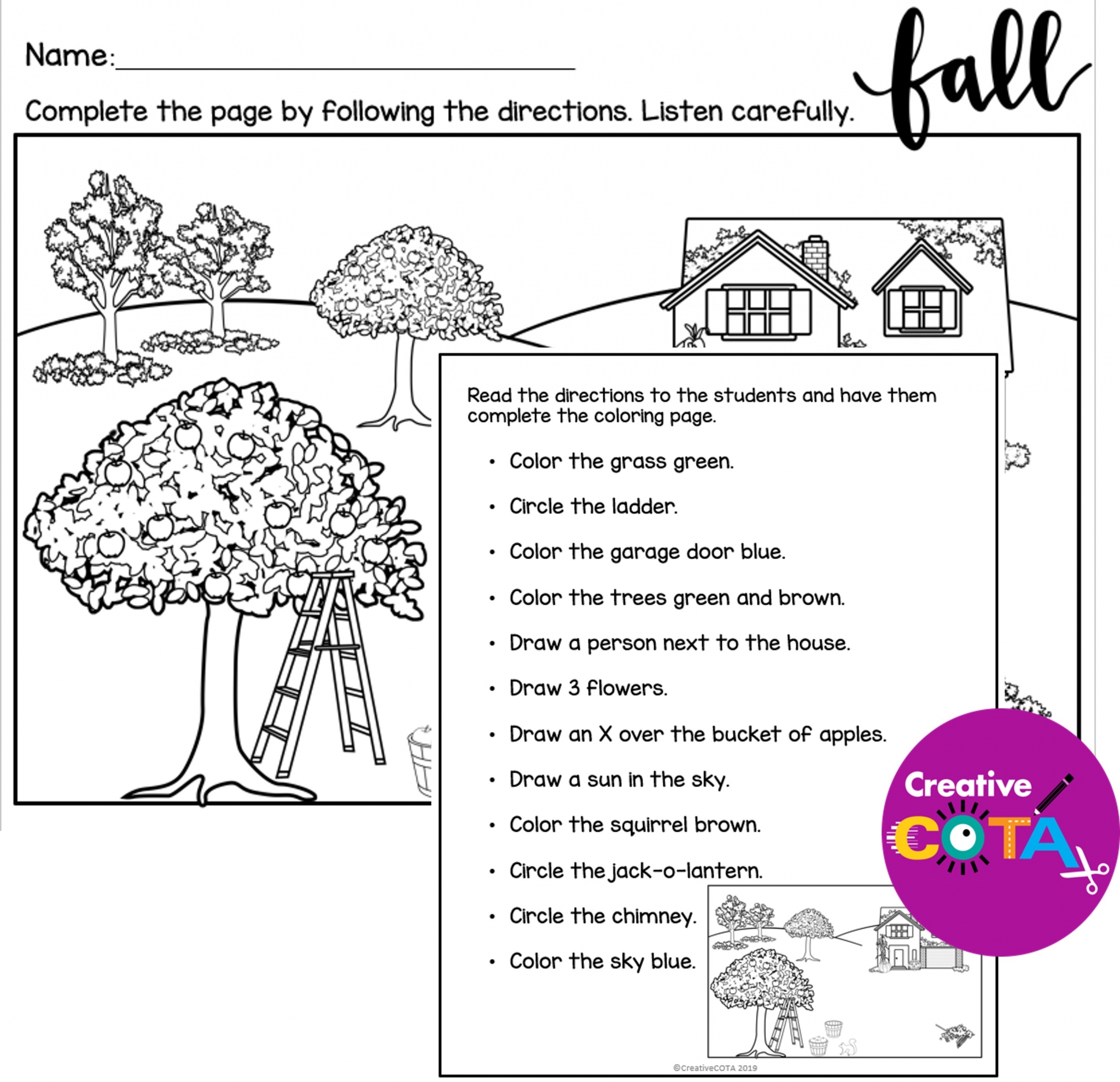 Following Directions Coloring Activities For Listening Comprehension Bundle Made By Teachers