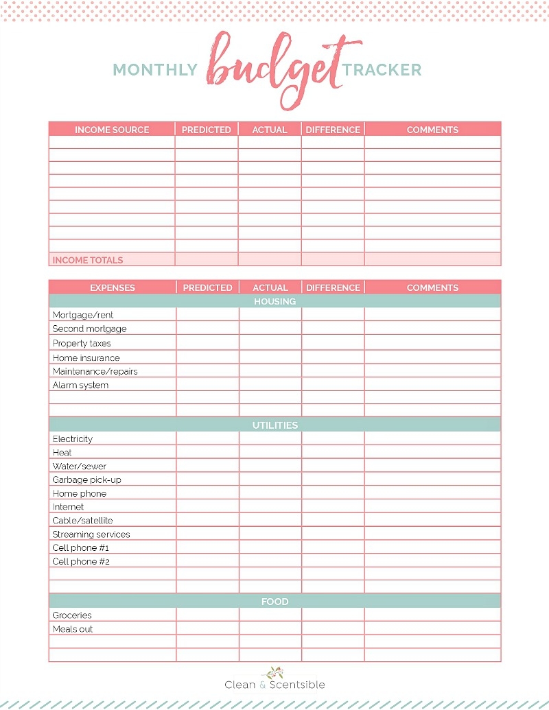Free Blank Budget Worksheet Printables To Take Charge Of Your Finances