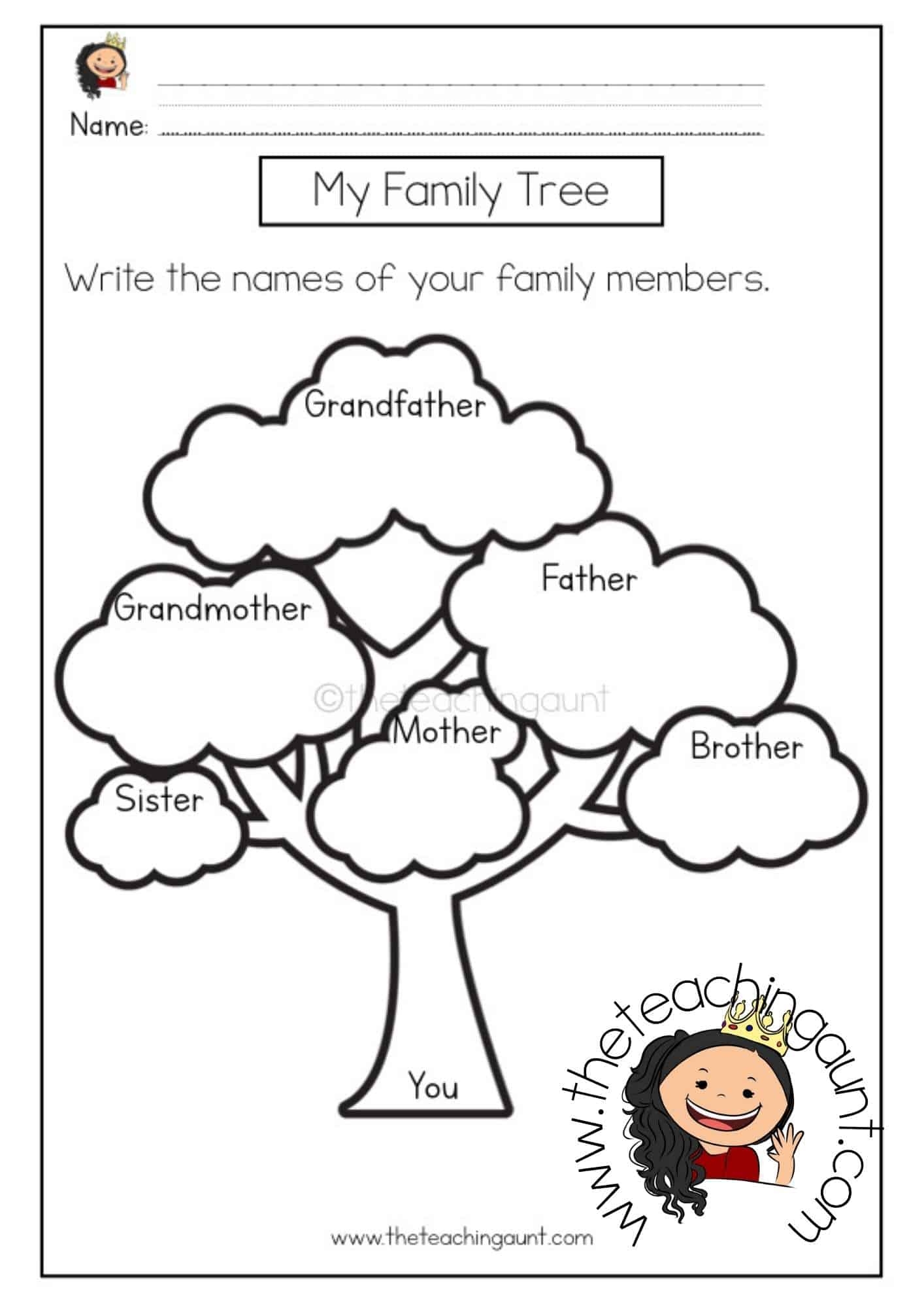 Family Members Worksheets The Teaching Aunt Family Members Worksheets The Teaching Aunt