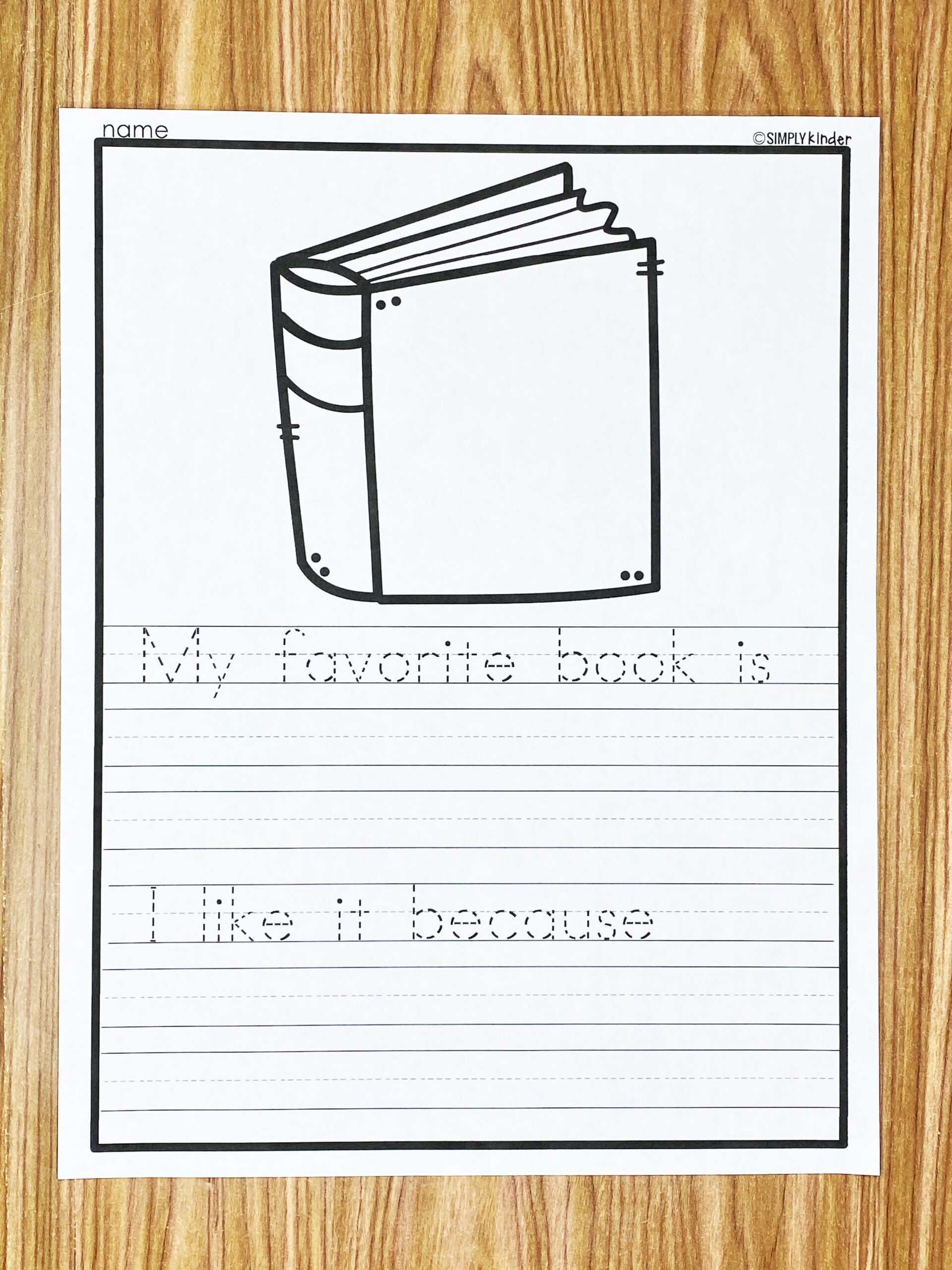 Favorite Book Free Printable Simply Kinder