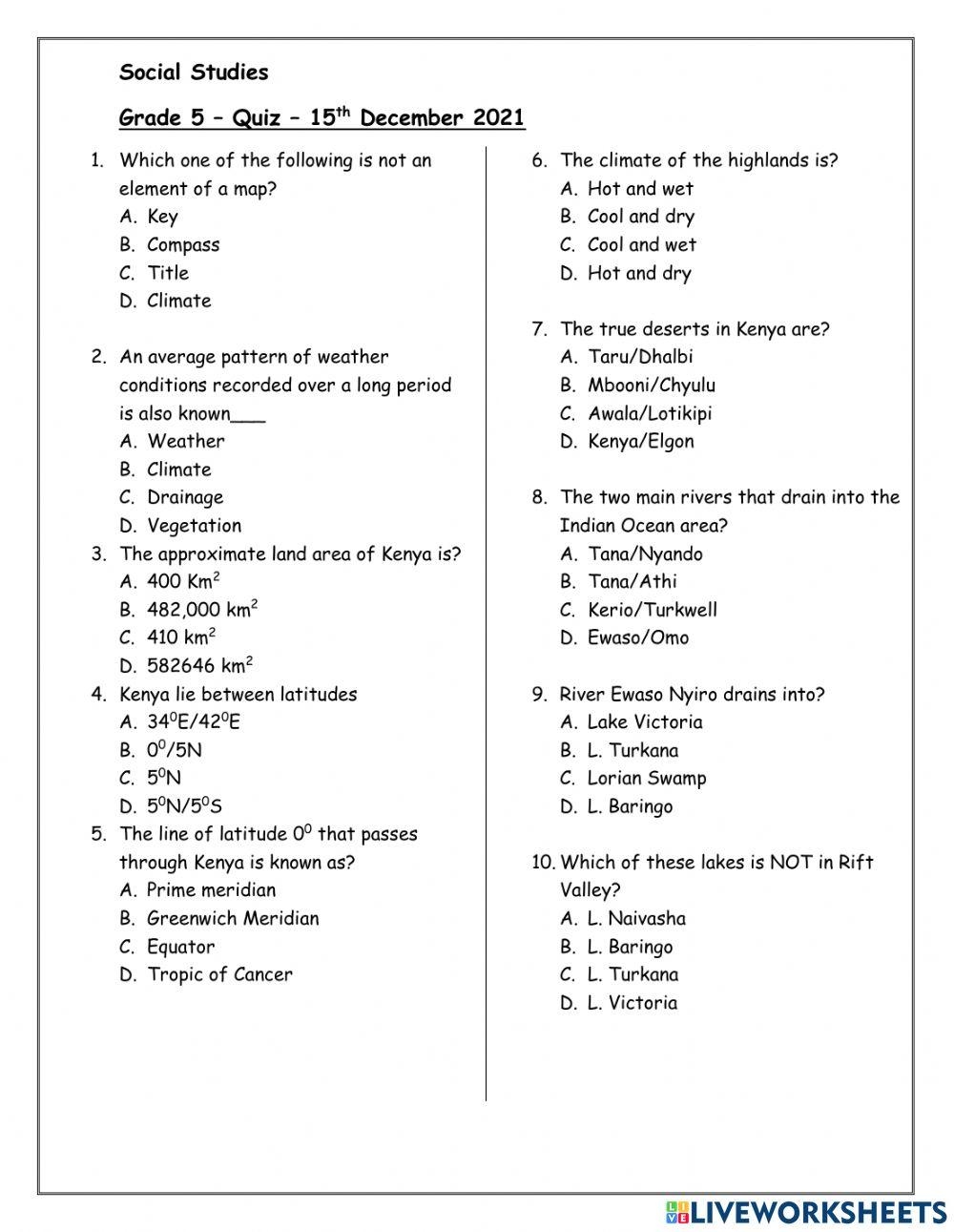 Fifth Grade Worksheets Language Arts Science History And Worksheets Library