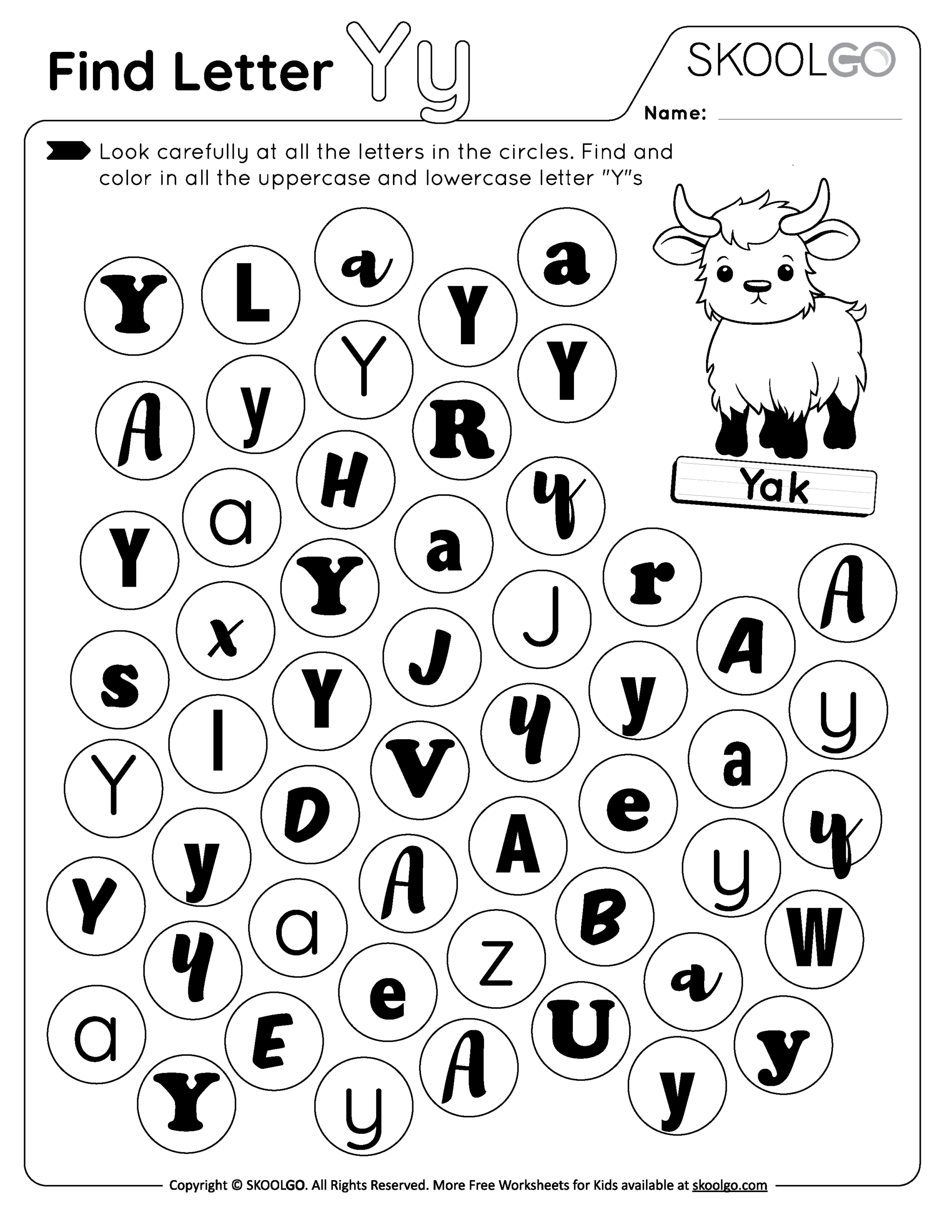 Find Letter Y Free Worksheet For Kids SKOOLGO Find Letter Y Free Worksheet For Kids SKOOLGO