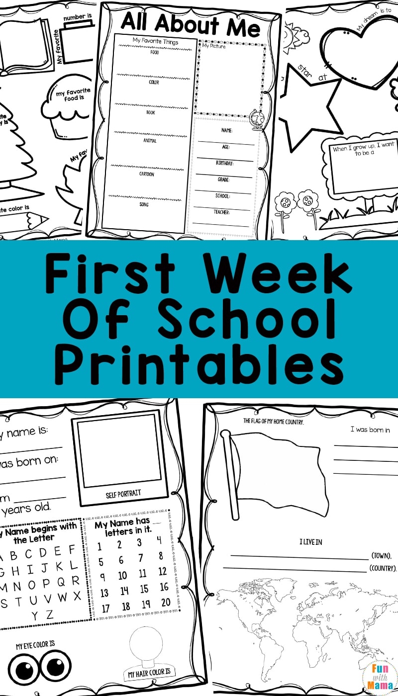 First Day Of School Activities Printables Fun With Mama
