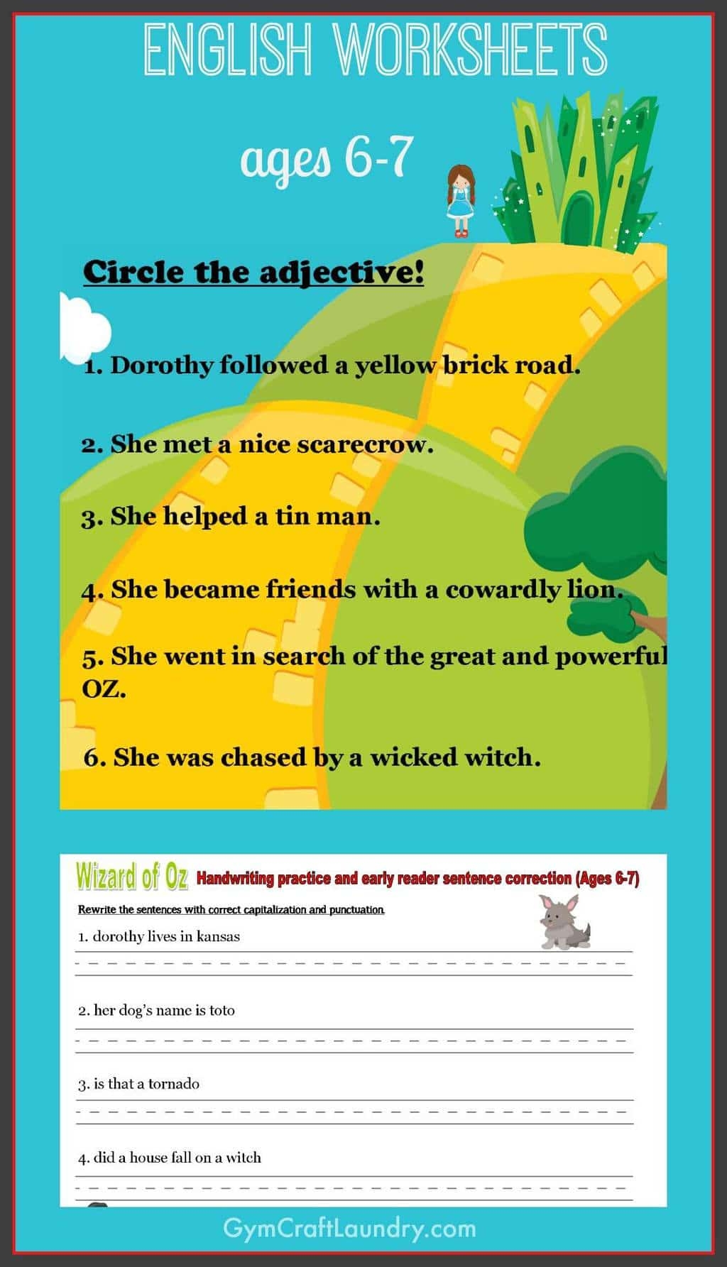 First Grade English Worksheets Wizard Of Oz Themed Gym Craft Laundry First Grade English Worksheets Wizard Of Oz Themed Gym Craft Laundry