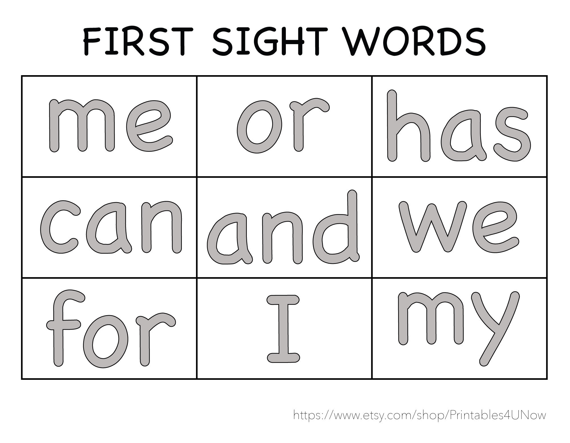First Sight Words Worksheet 3 Year Old Sight Word Printable Toddler INSTANT Download Printable Busy Book Learning At Home Etsy