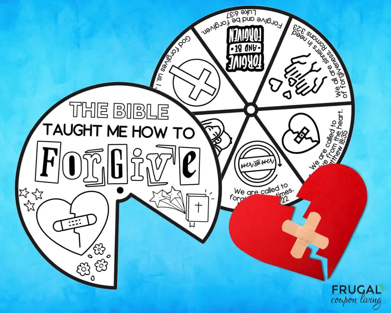 Forgiveness Coloring Wheel Printable Forgiveness Craft For Kids I Choose Forgiveness Scripture Spinner Wheel Sunday School Bible Lesson Etsy Denmark