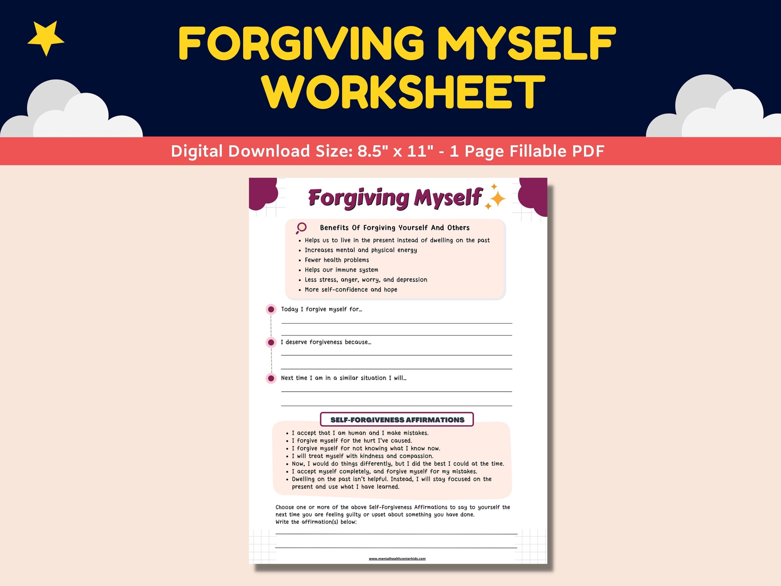 Forgiveness Worksheet For Kids Etsy