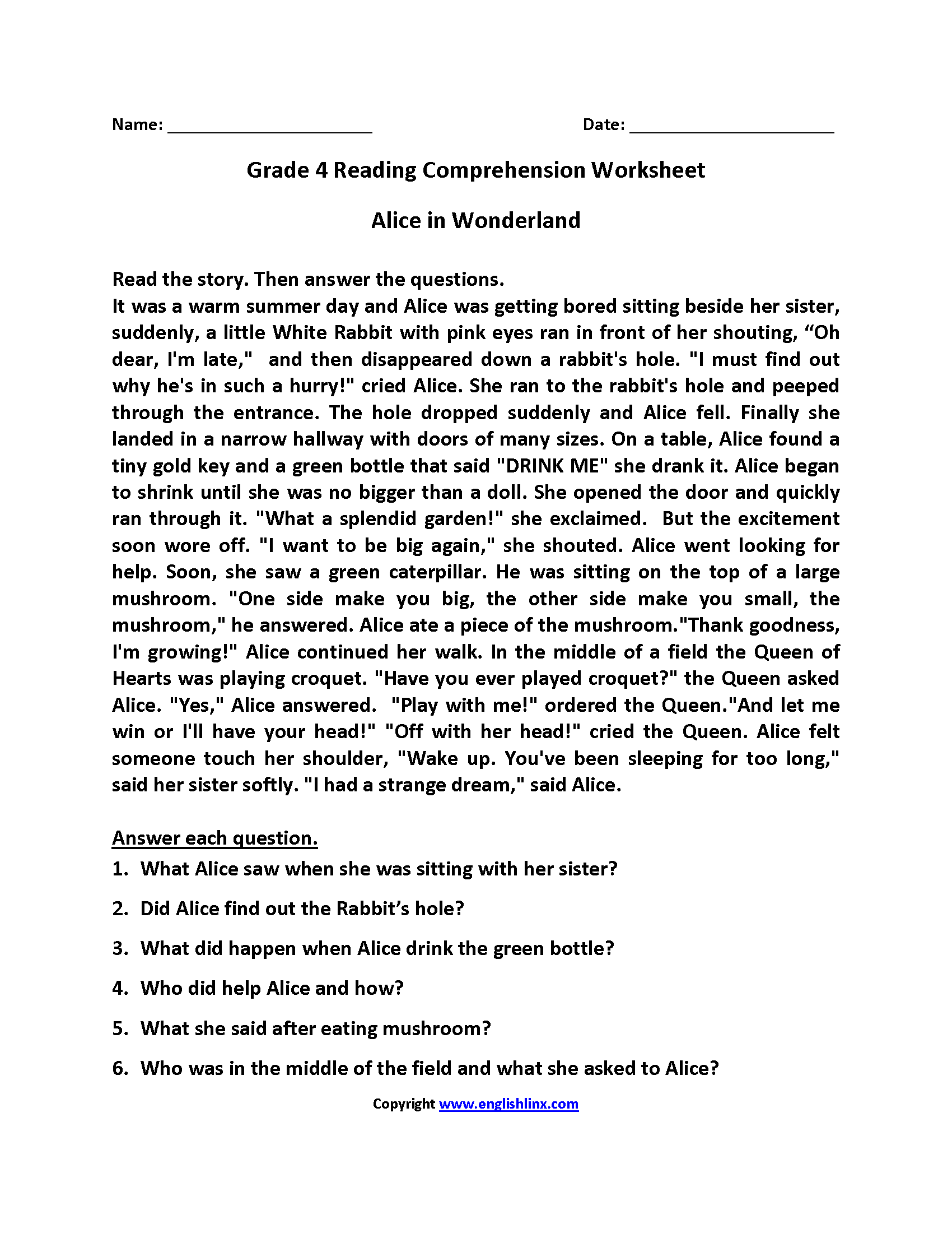 Free Printable Fourth Grade Reading Comprehension Worksheet Download Free Printable Fourth Grade Reading Comprehension Worksheet Png Images Free Worksheets On Clipart Library