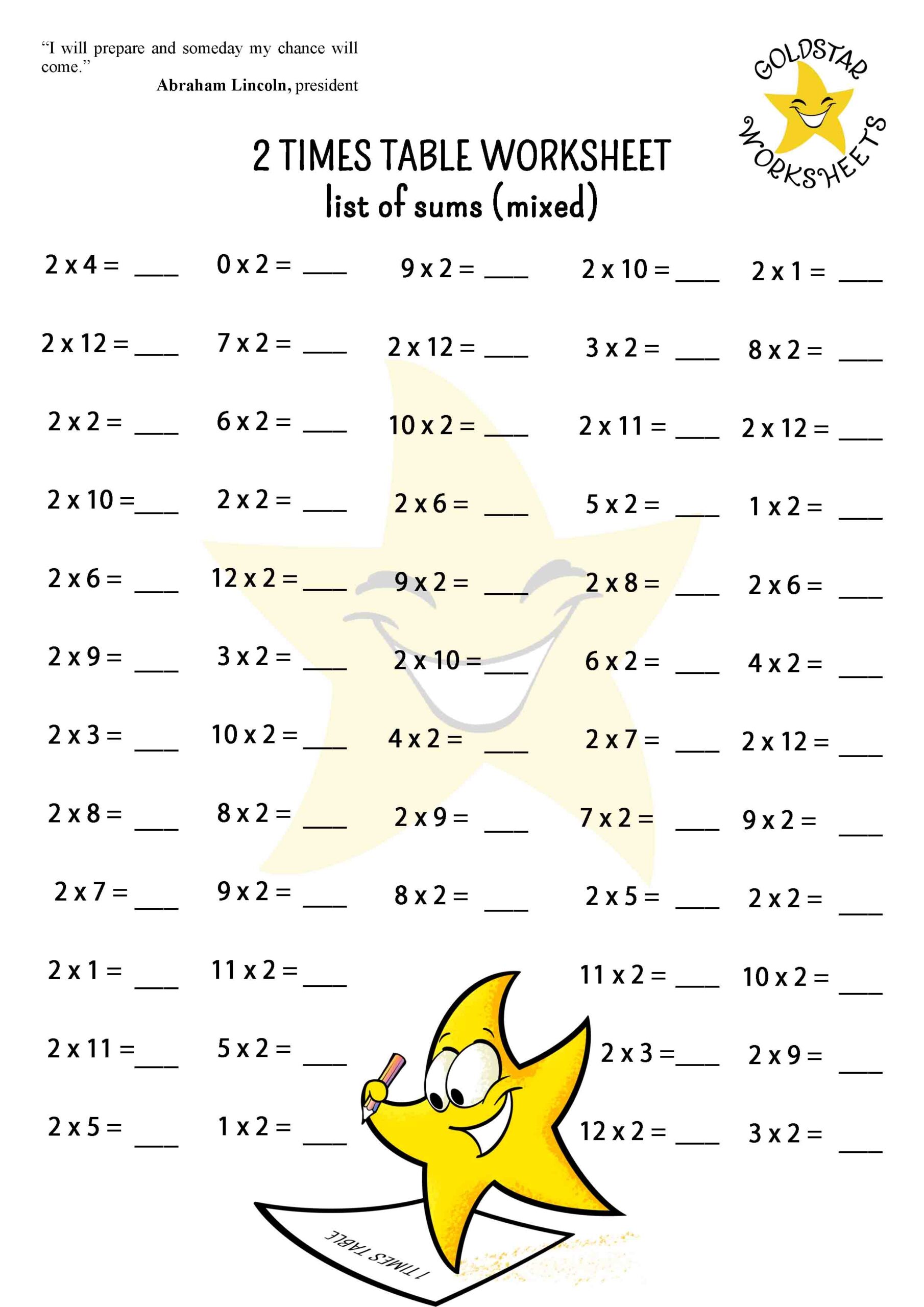 Free 2 Times Table Worksheets Fun Creative And Easy To Print