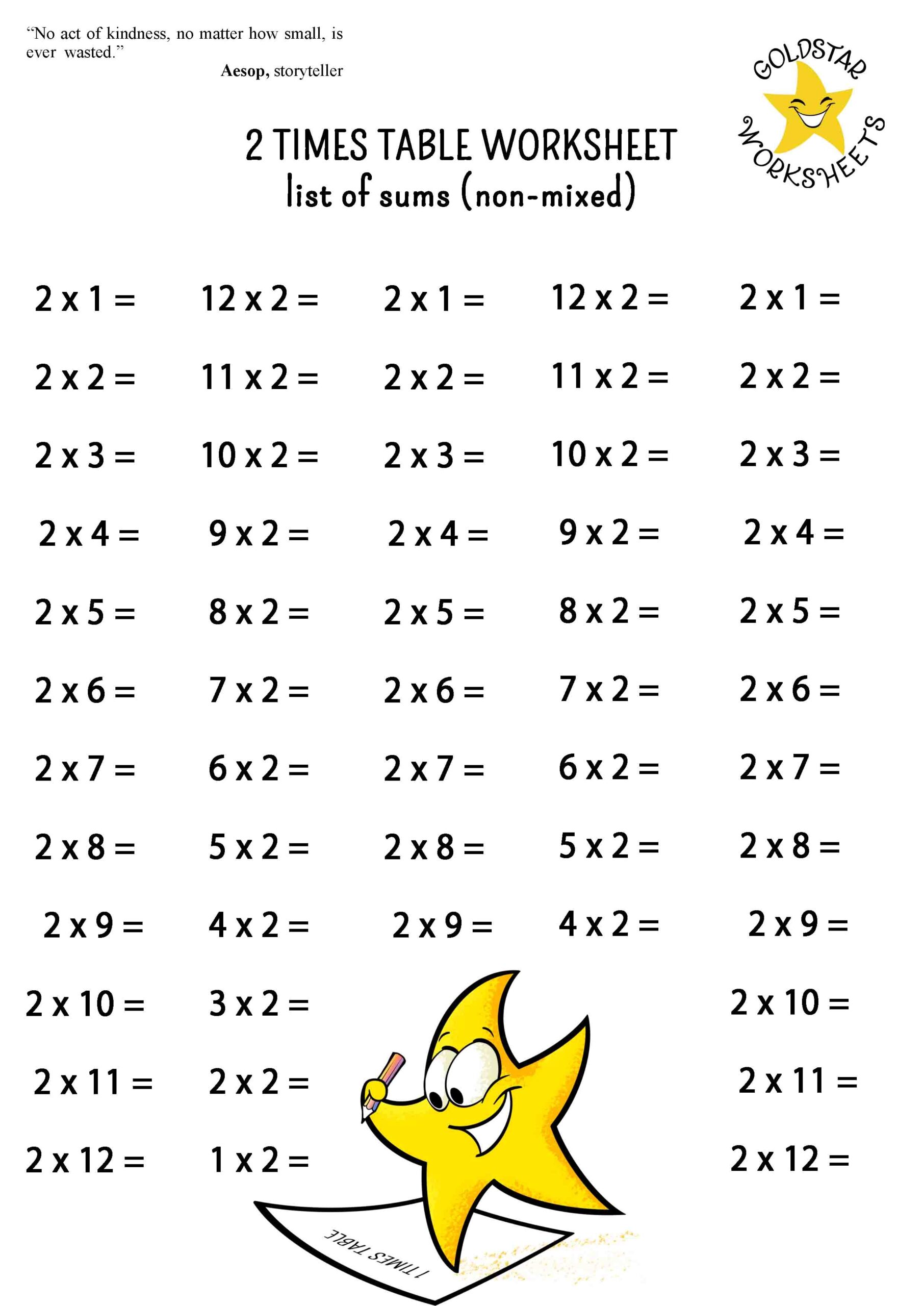 Free 2 Times Table Worksheets Fun Creative And Easy To Print