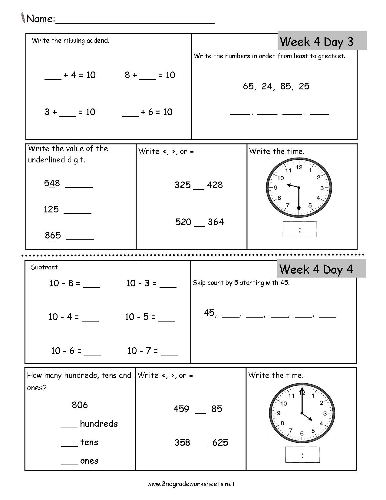 4th Grade Common Core Math Worksheets PRINTABLE Appletastic Learning