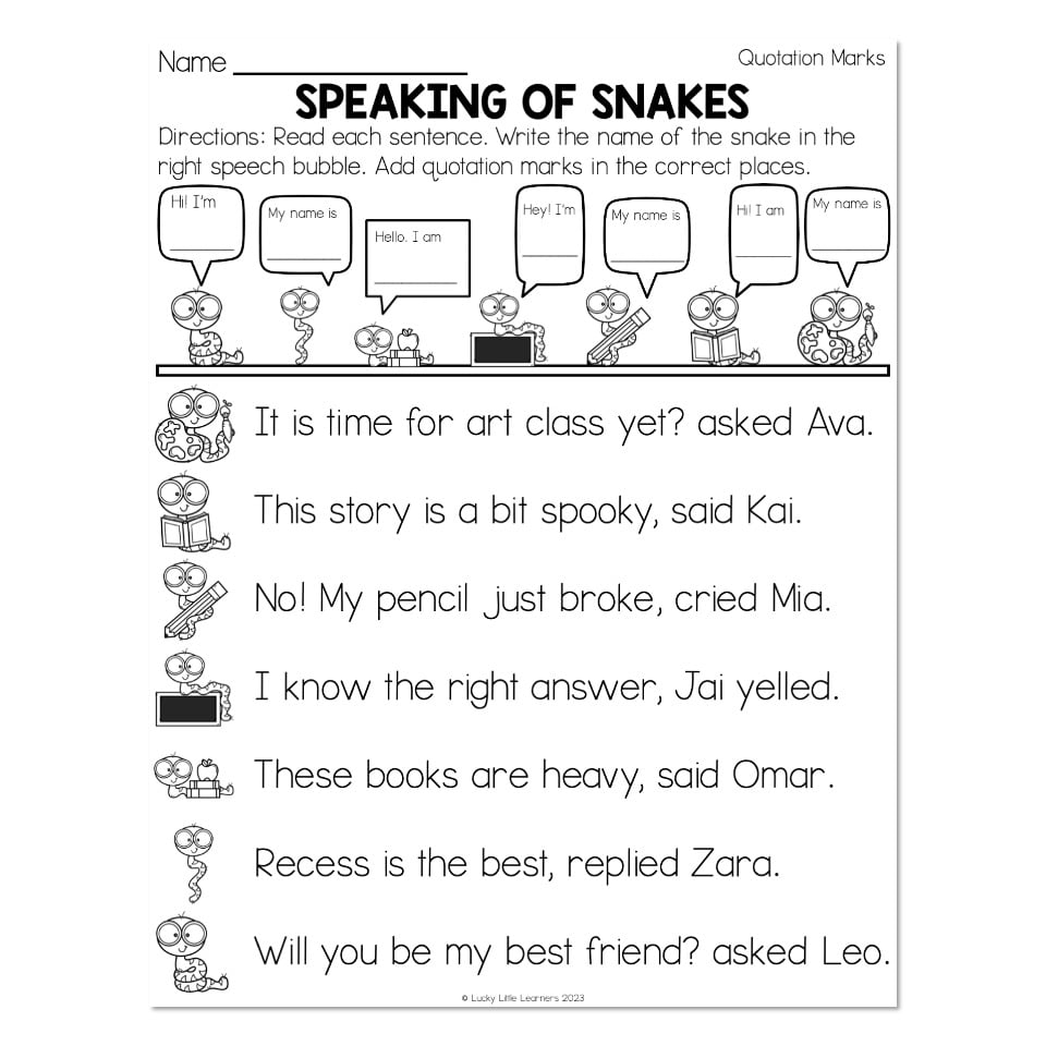 Free 2nd Grade Quotation Marks Worksheet Download Free 2nd Grade Quotation Marks Worksheet Png Images Free Worksheets On Clipart Library