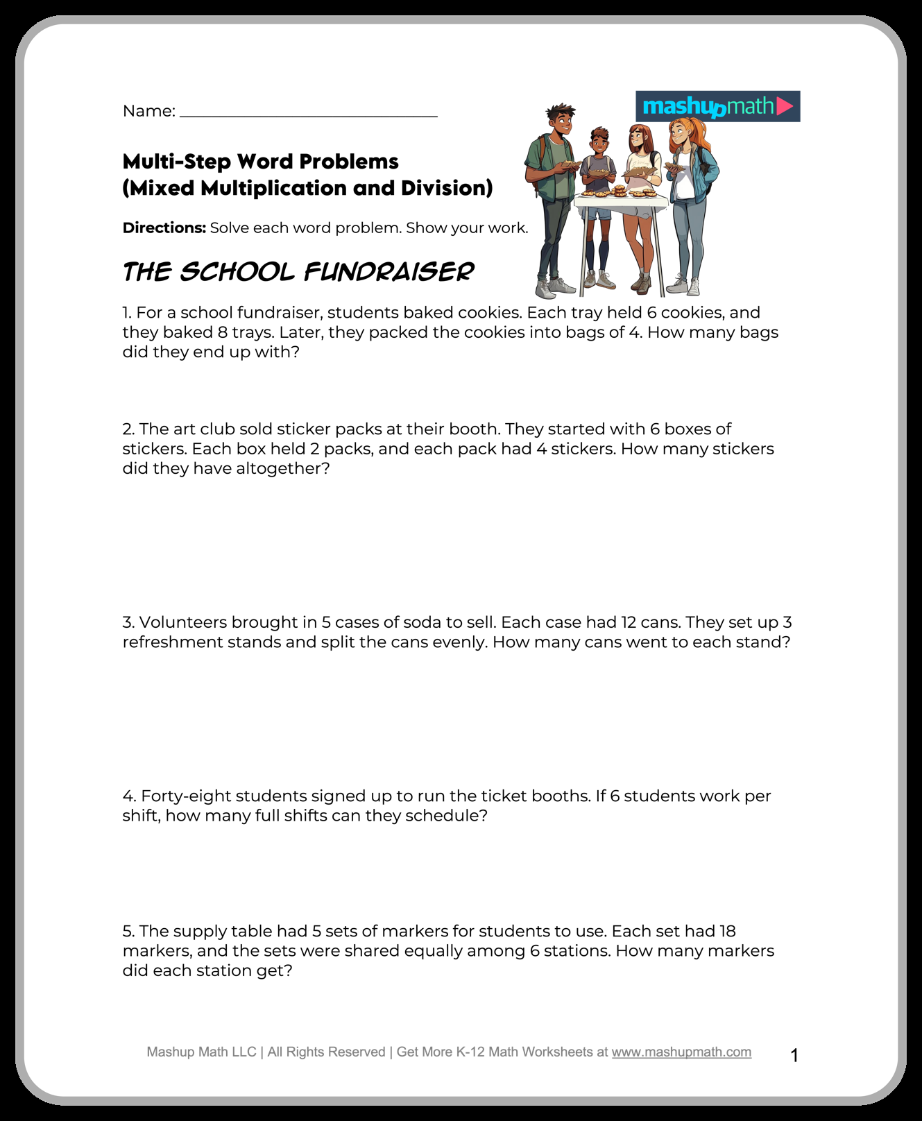 Free 6th Grade Math Worksheets Printable W Answers Mashup Math