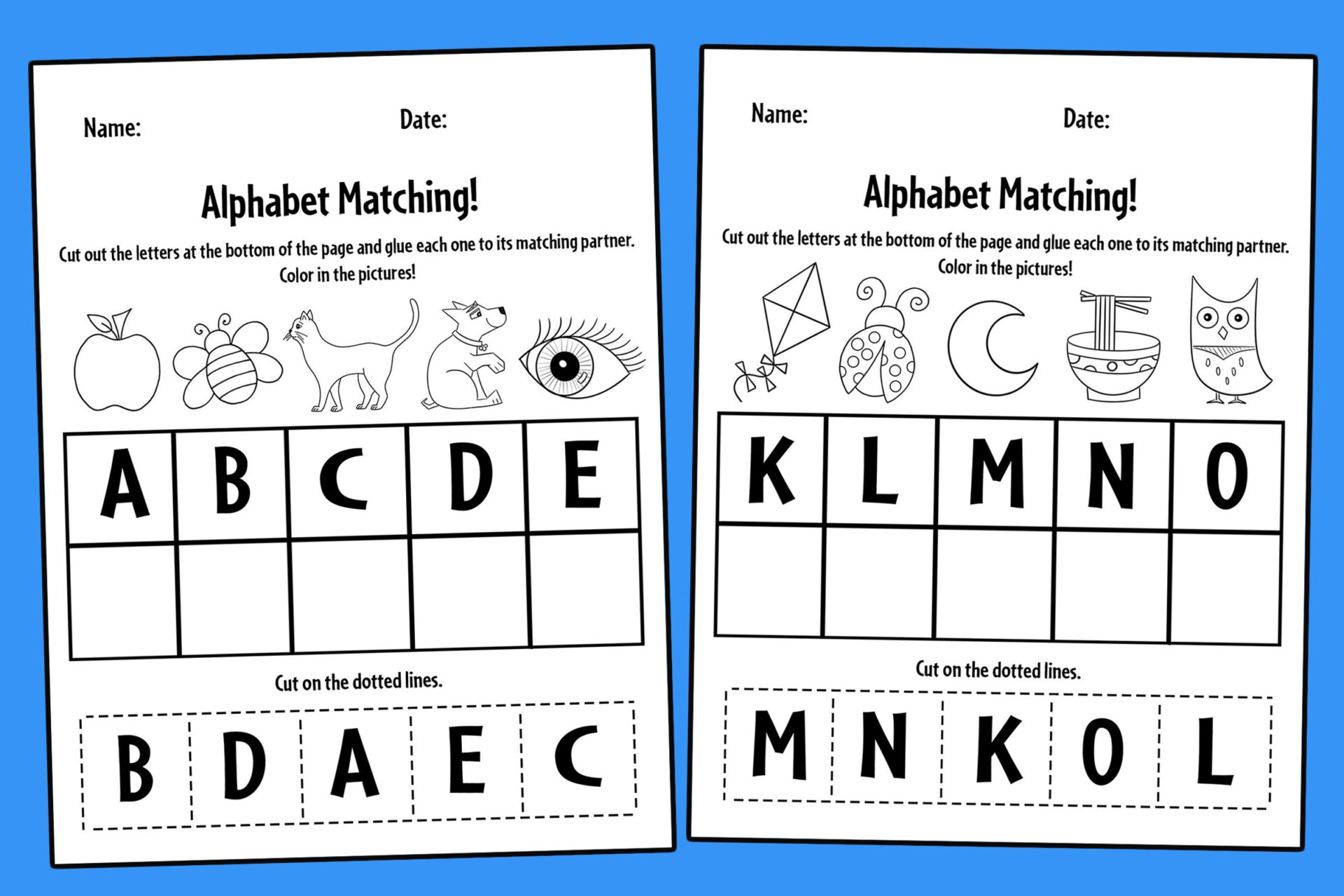 Free Alphabet Matching A Z Worksheets For Preschool The Hollydog Blog Free Alphabet Matching A Z Worksheets For Preschool The Hollydog Blog