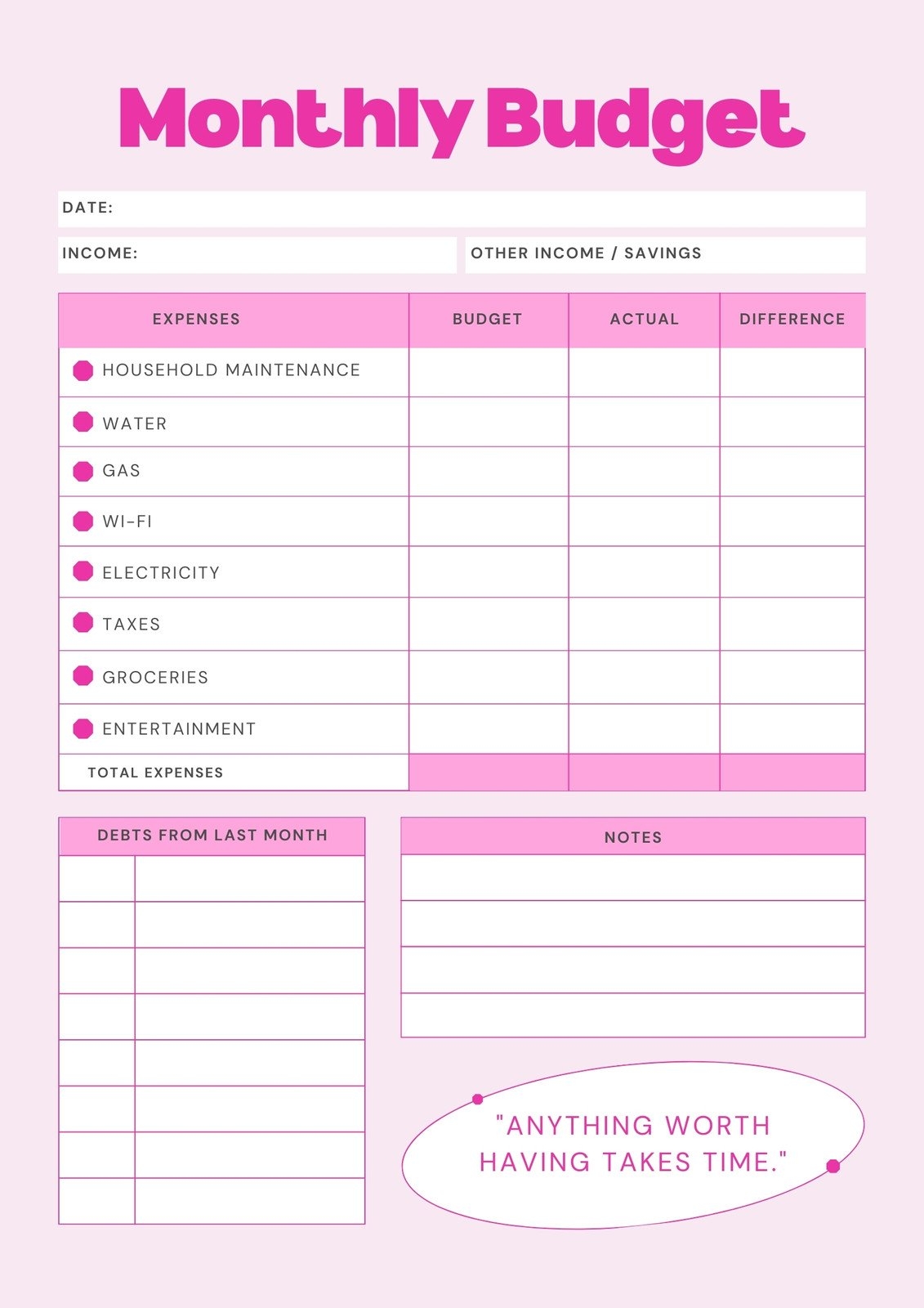 Free And Customizable Budget Templates Canva Free And Customizable Budget Templates Canva