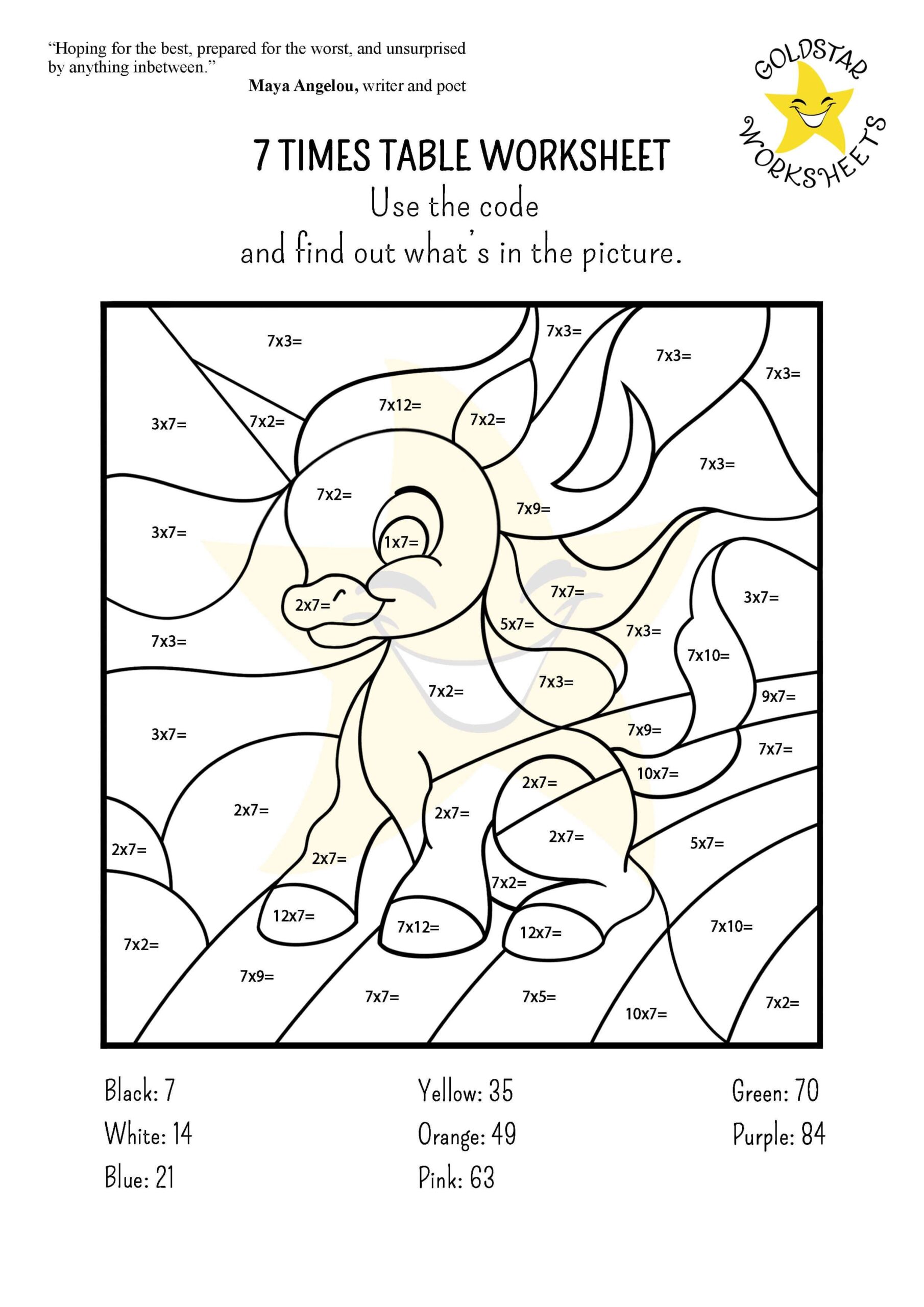 Free And Fun 7 Times Table Worksheets Beautifully Designed For Kids Free And Fun 7 Times Table Worksheets Beautifully Designed For Kids