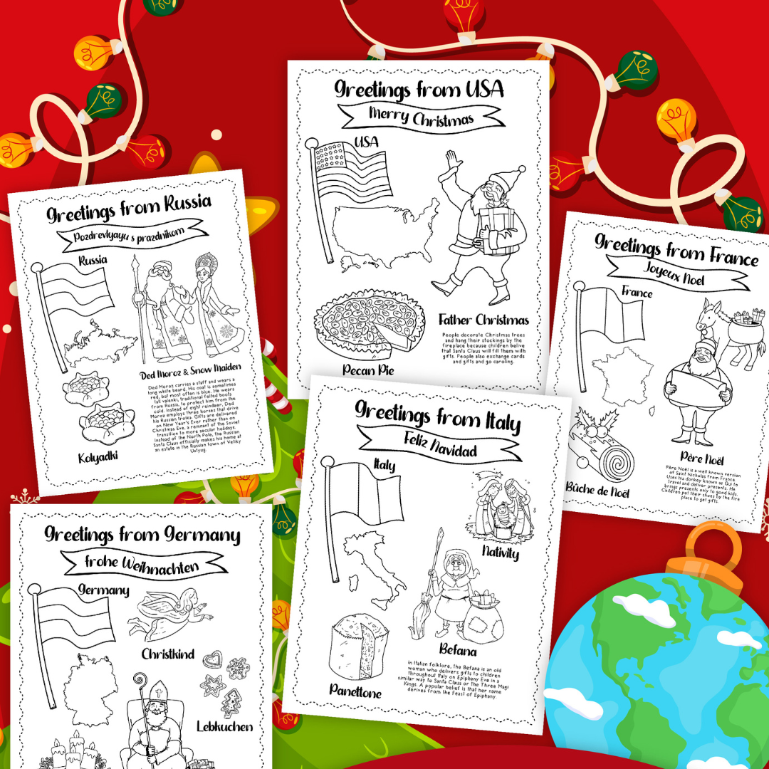 FREE Christmas Around The World Worksheets 20 Pages Leap Of Faith Crafting