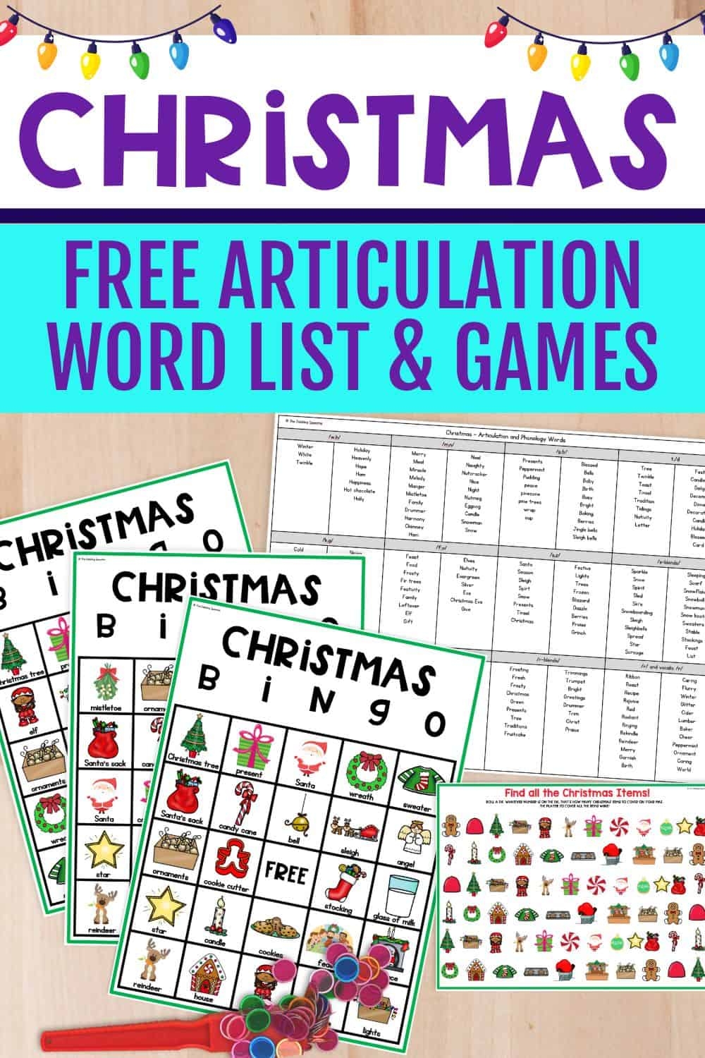 Free Christmas Articulation Word List For Speech Therapy Activities Games And R Z Words For The Holidays Thedabblingspeechie