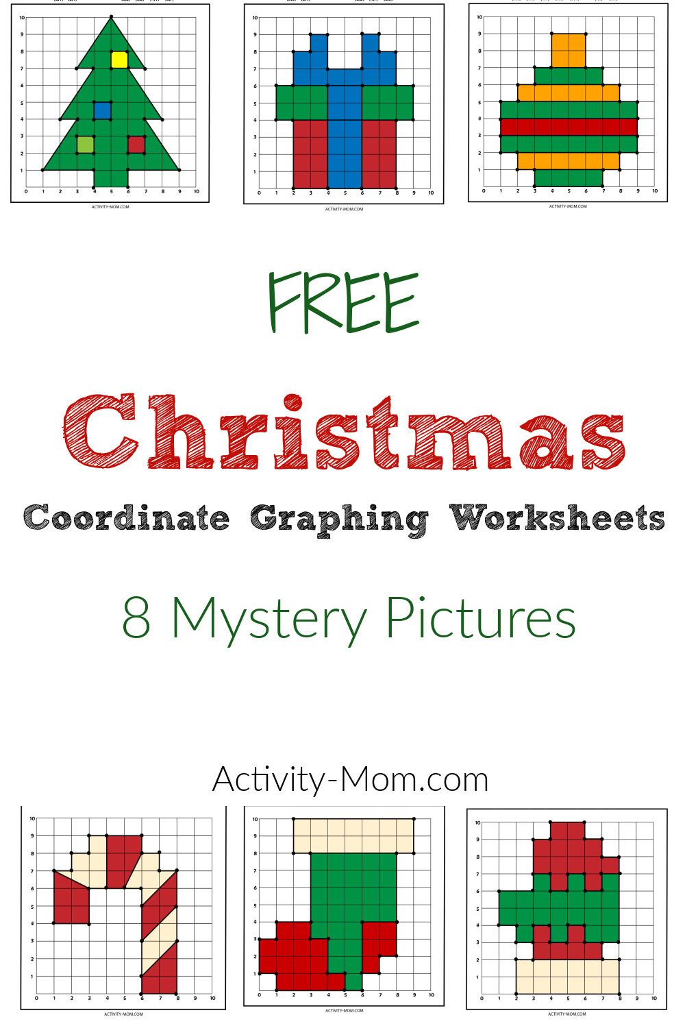 Free Christmas Coordinate Graphing Worksheets The Activity Mom