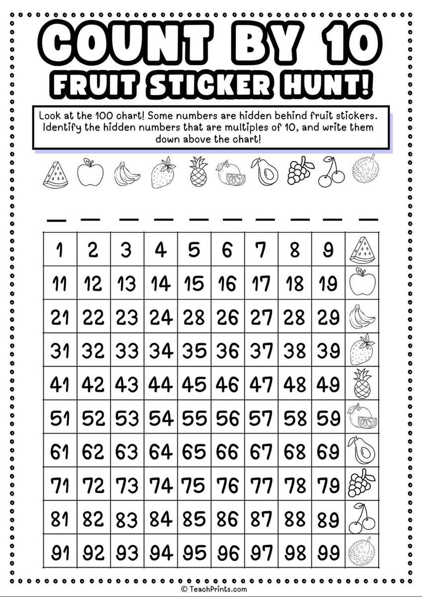 Free Count By 10s Worksheets Teach Prints Free Count By 10s Worksheets Teach Prints