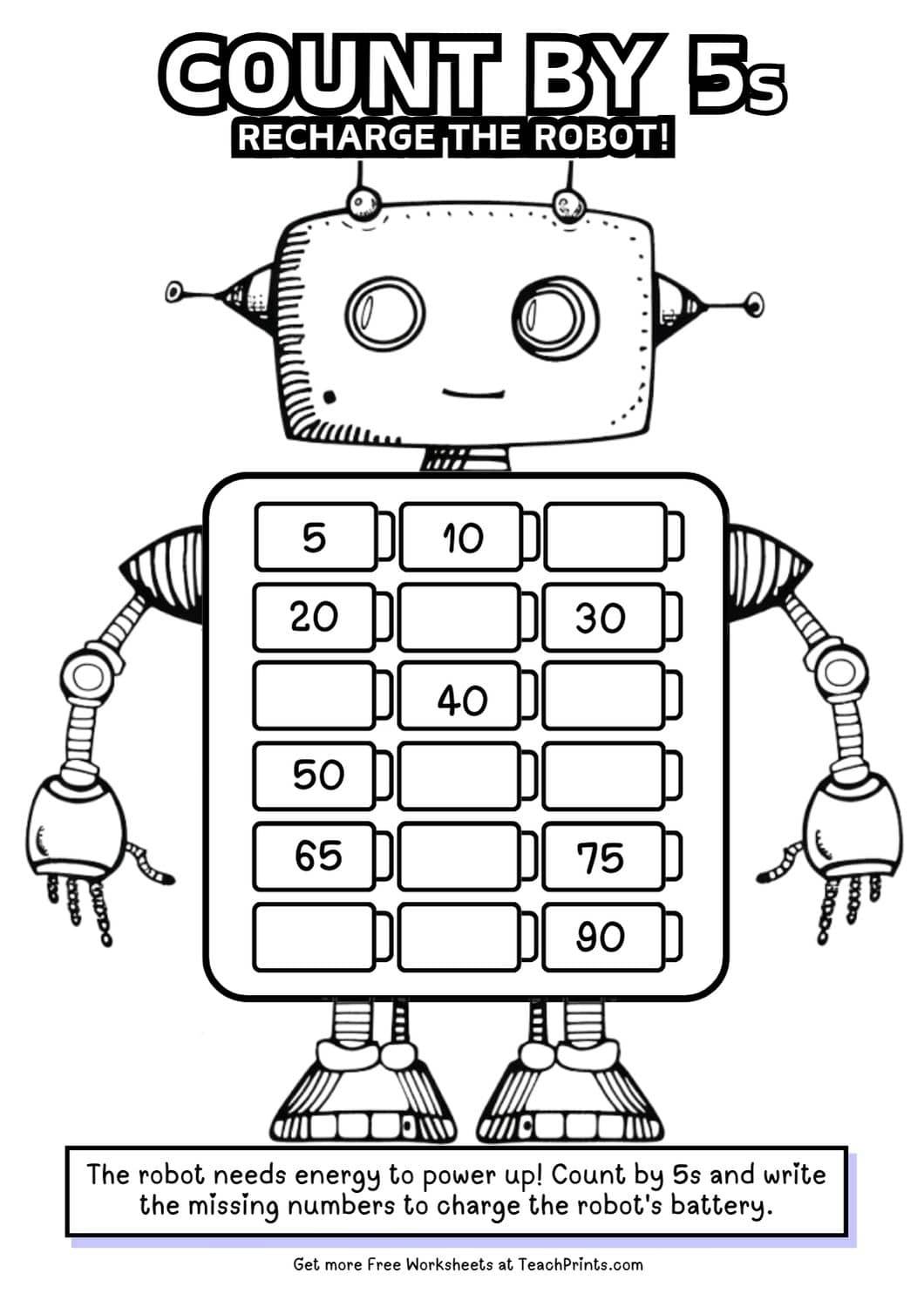Free Count By 5s Worksheets Teach Prints