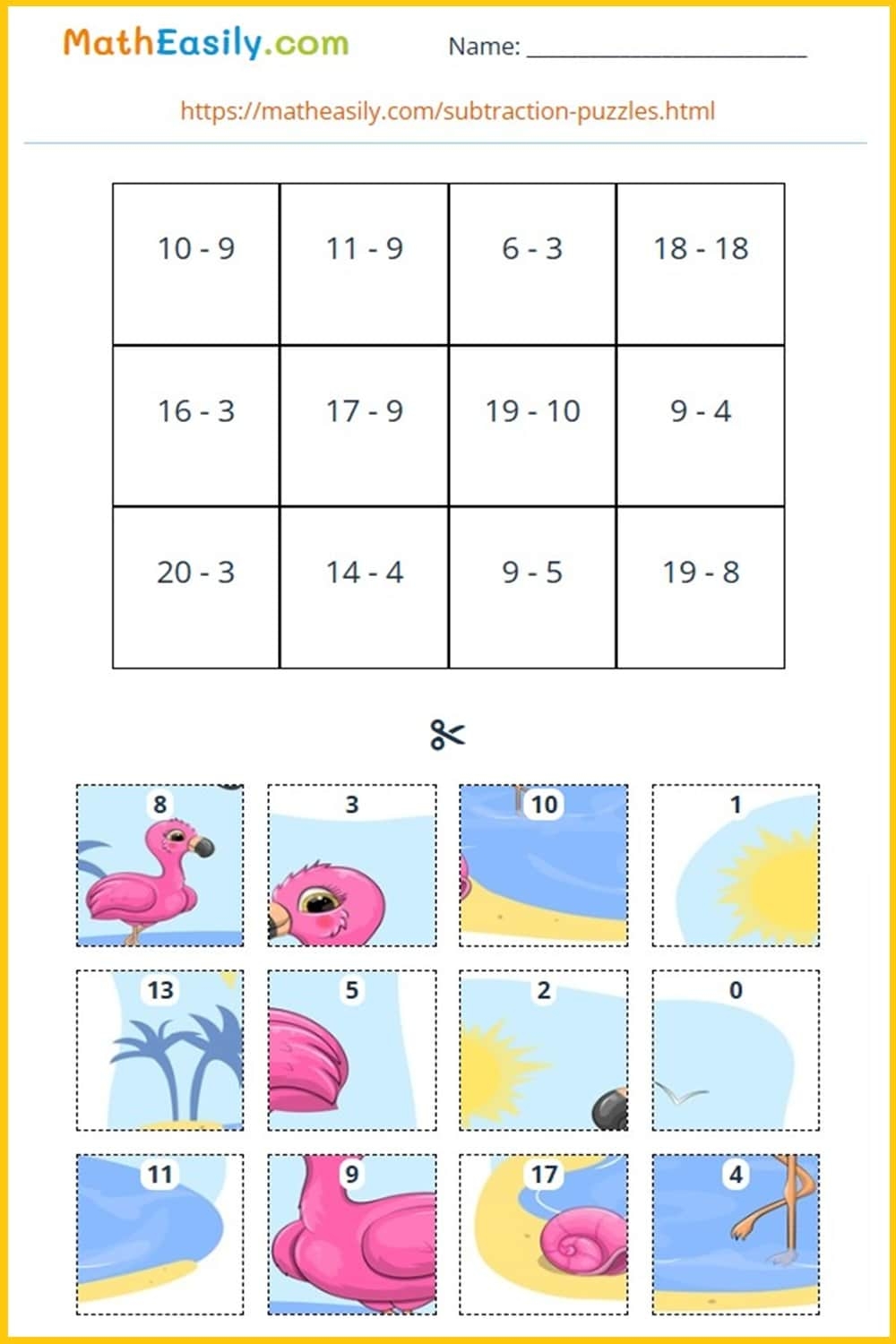 Free Cut And Paste Math Worksheets PDF