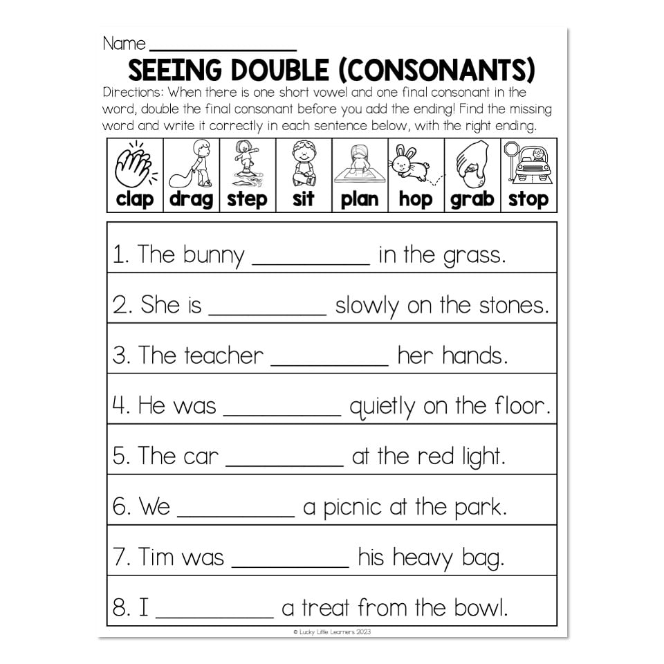Free Double Consonants Worksheets For Ages 3 8 Worksheets Library