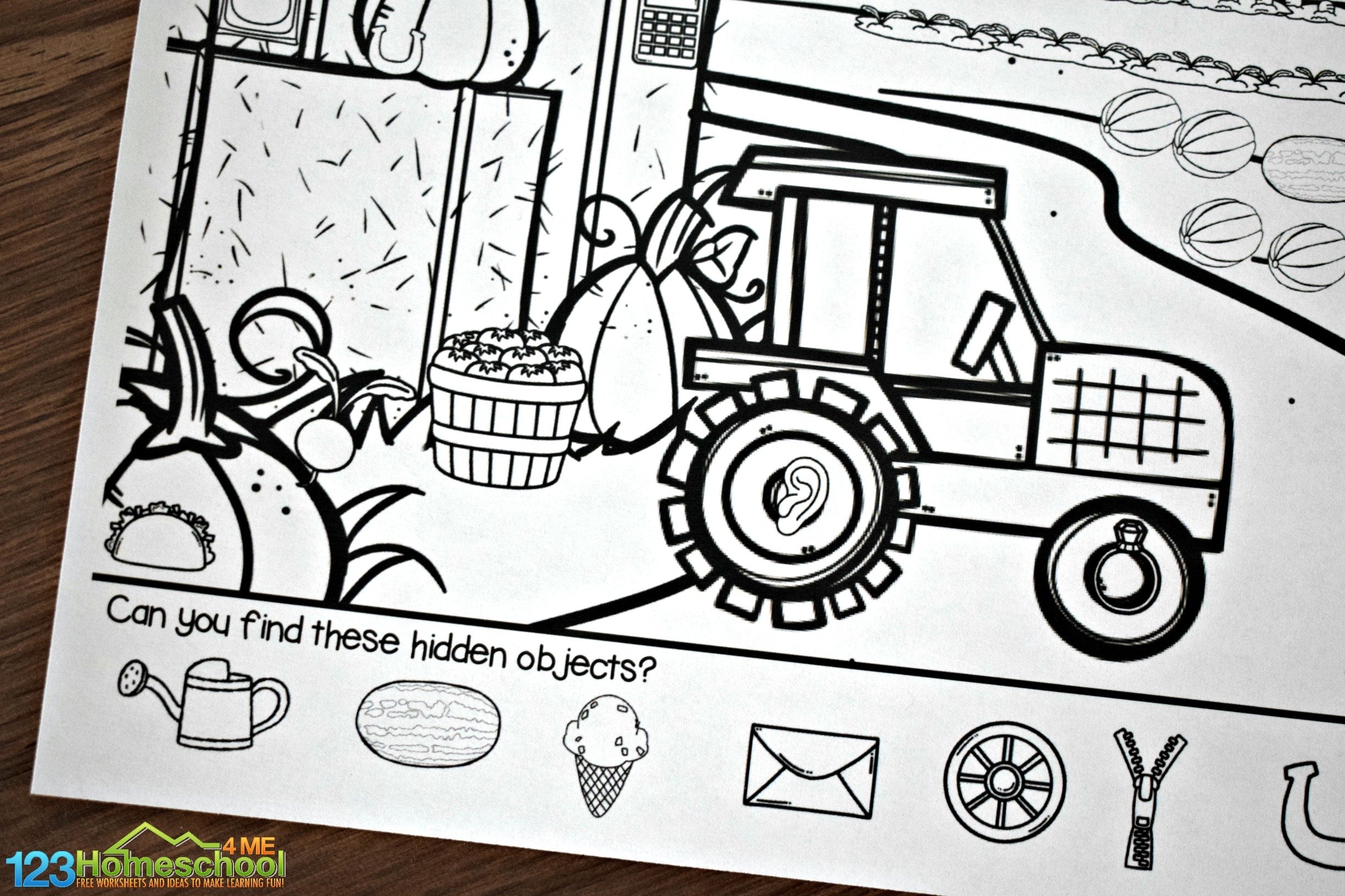 FREE Farm Hidden Pictures Printable Worksheets For Kids