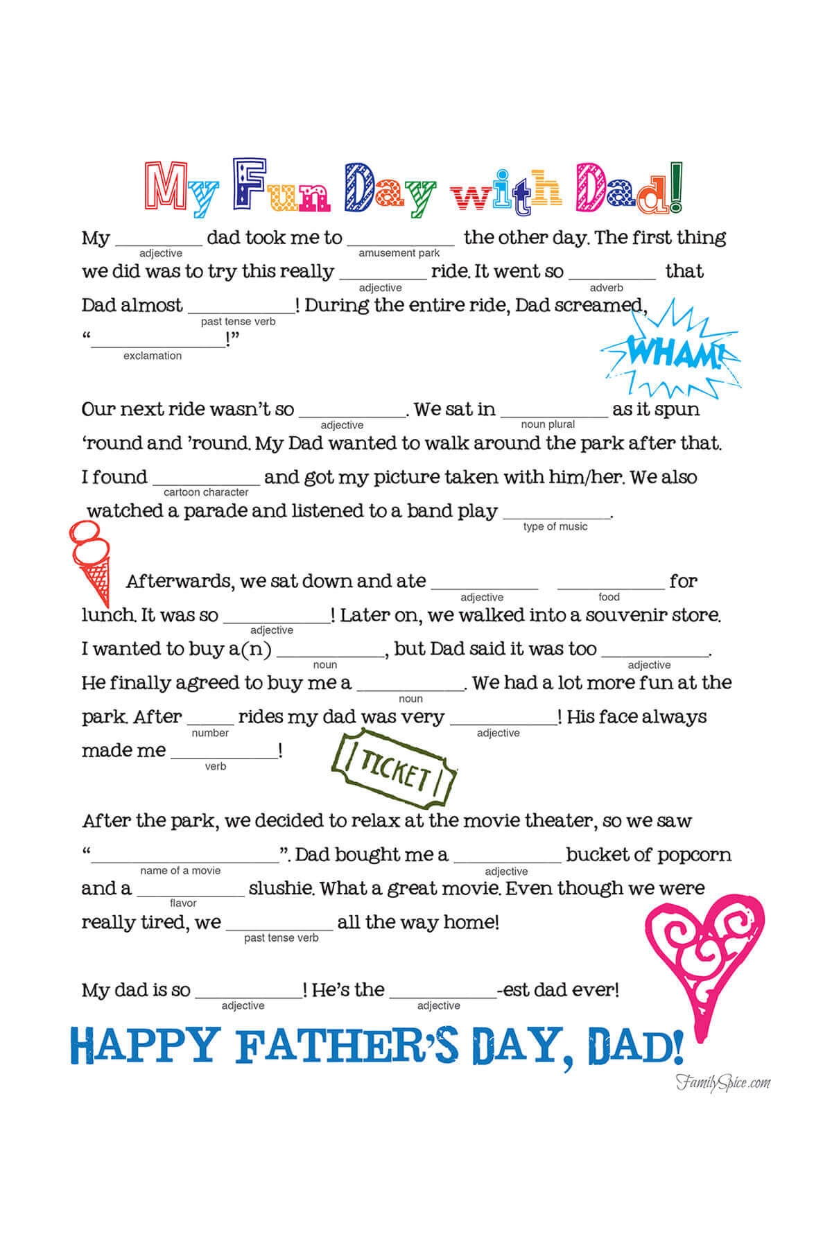 Free Father S Day Printable Mad Libs Family Spice Free Father S Day Printable Mad Libs Family Spice